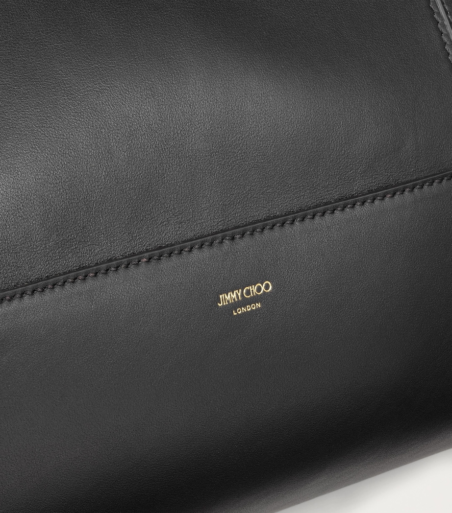 Diamond Large Leather Tote Bag BLACK Image 4