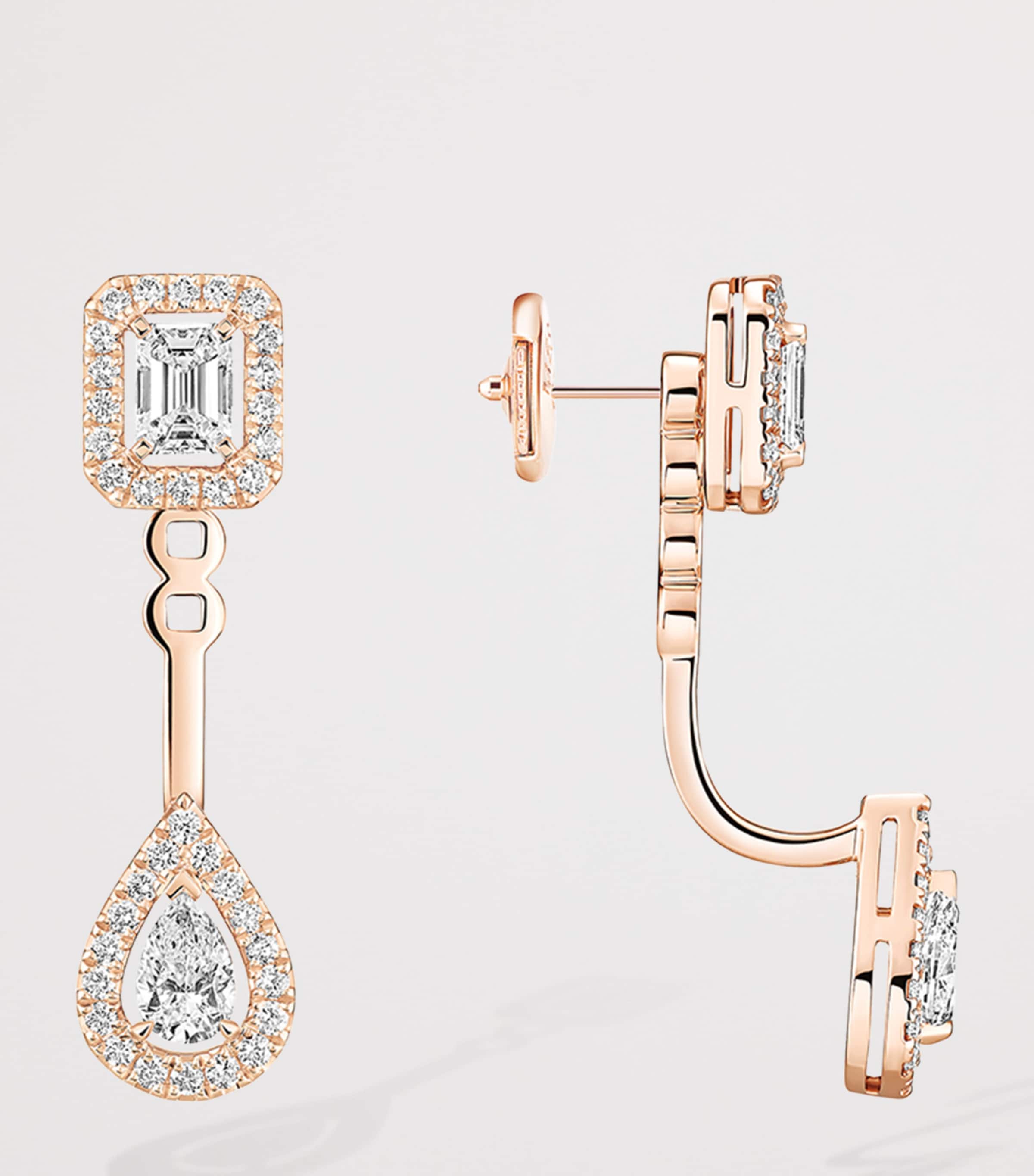 Messika My Twin Pink Gold and Diamond Earrings (0.86ct) Pink Gold Image 3