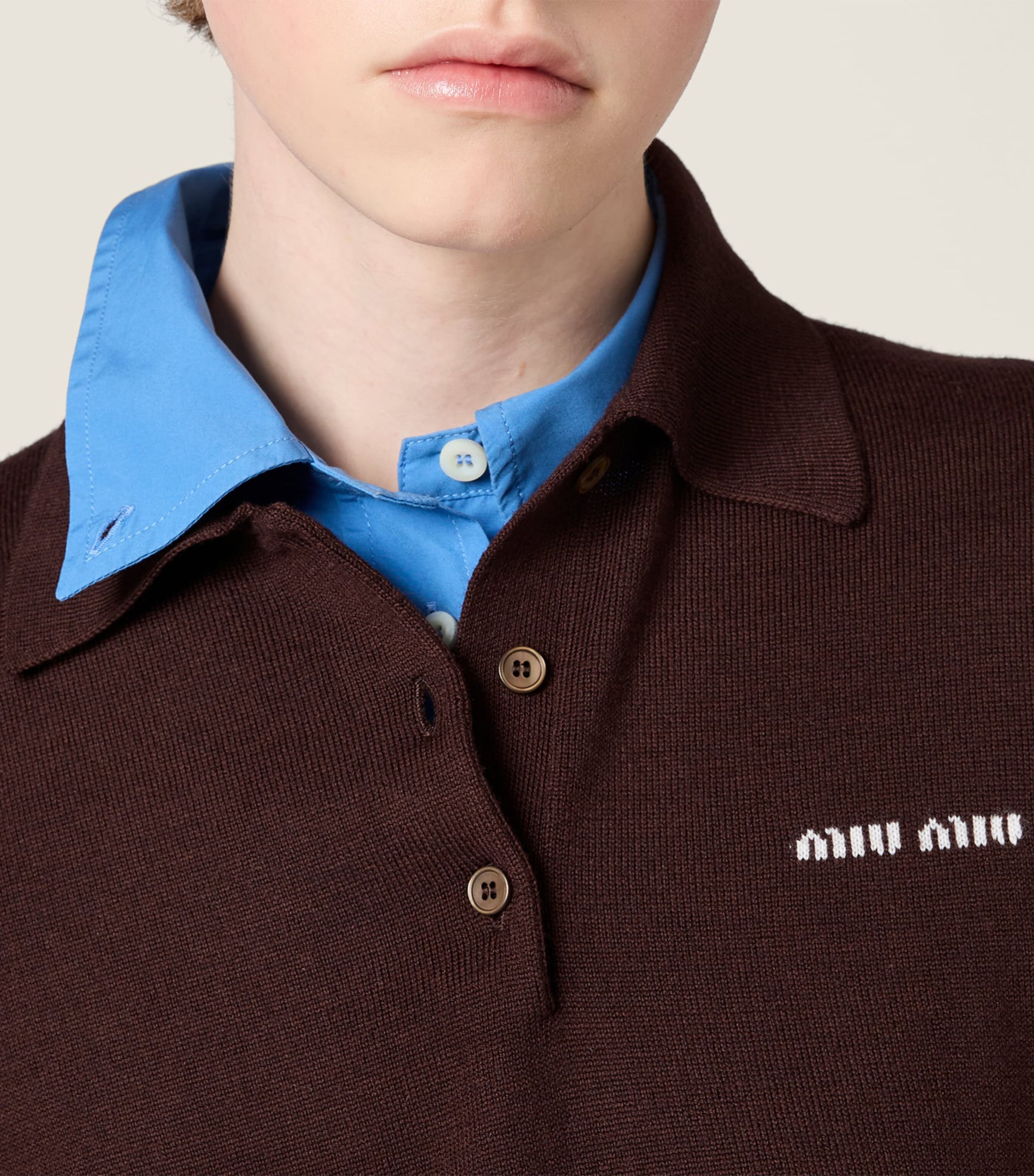 Wool Polo Sweater F0324 Image 5