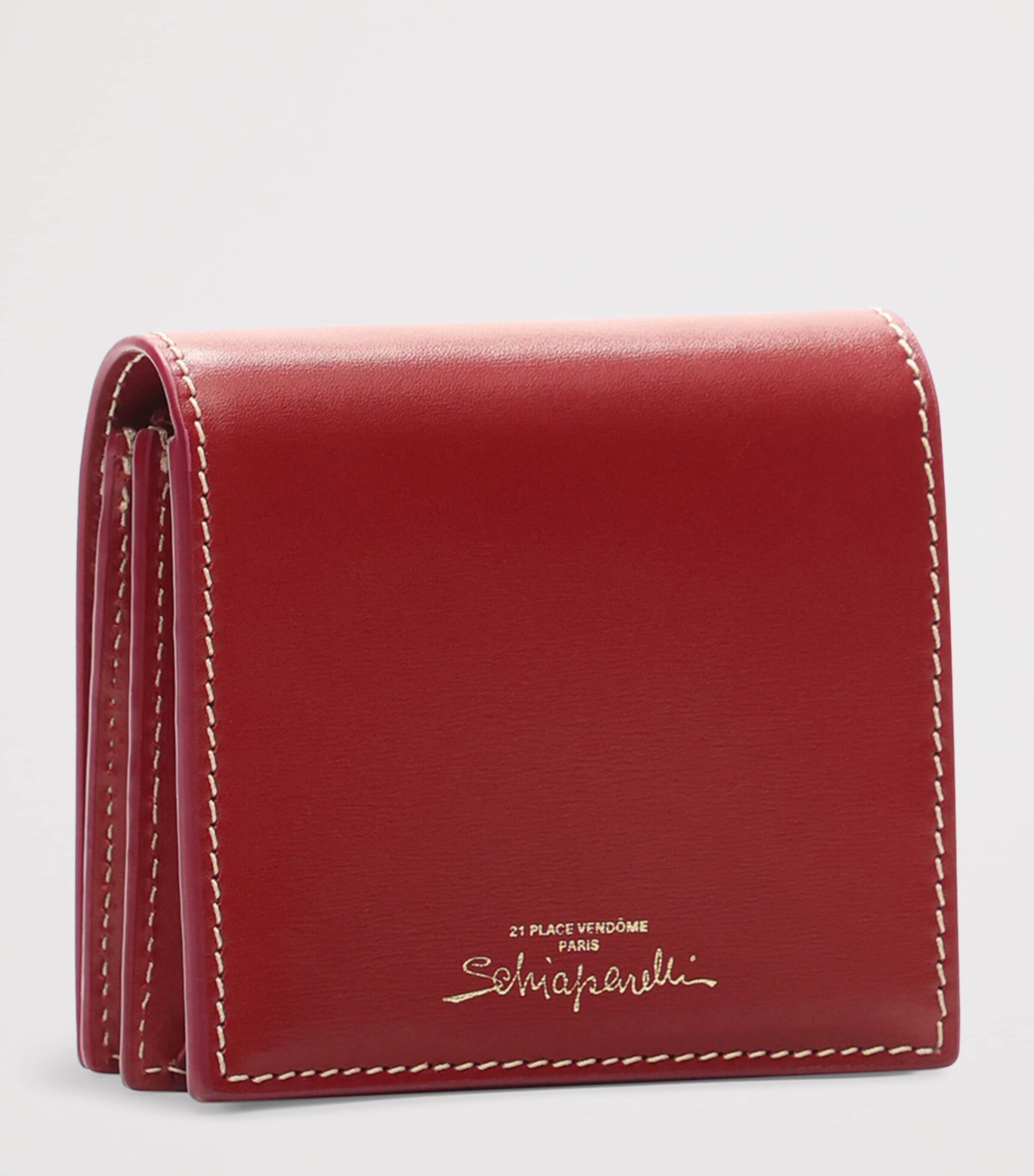 Schiaparelli Mini Leather Keyhole Clutch Bag Red Image 4