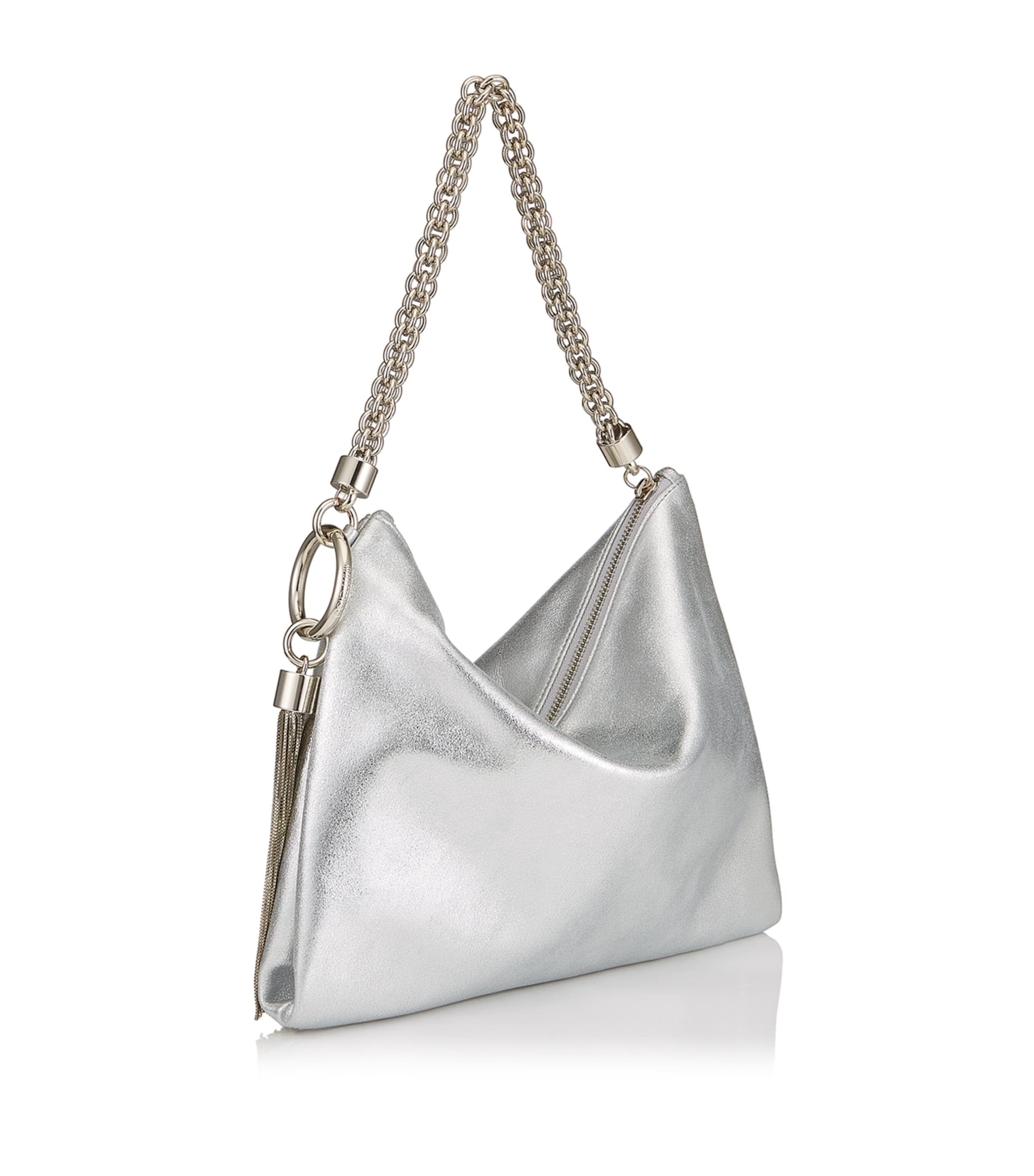 Jimmy Choo Leather Callie Clutch Bag Silver Image 3