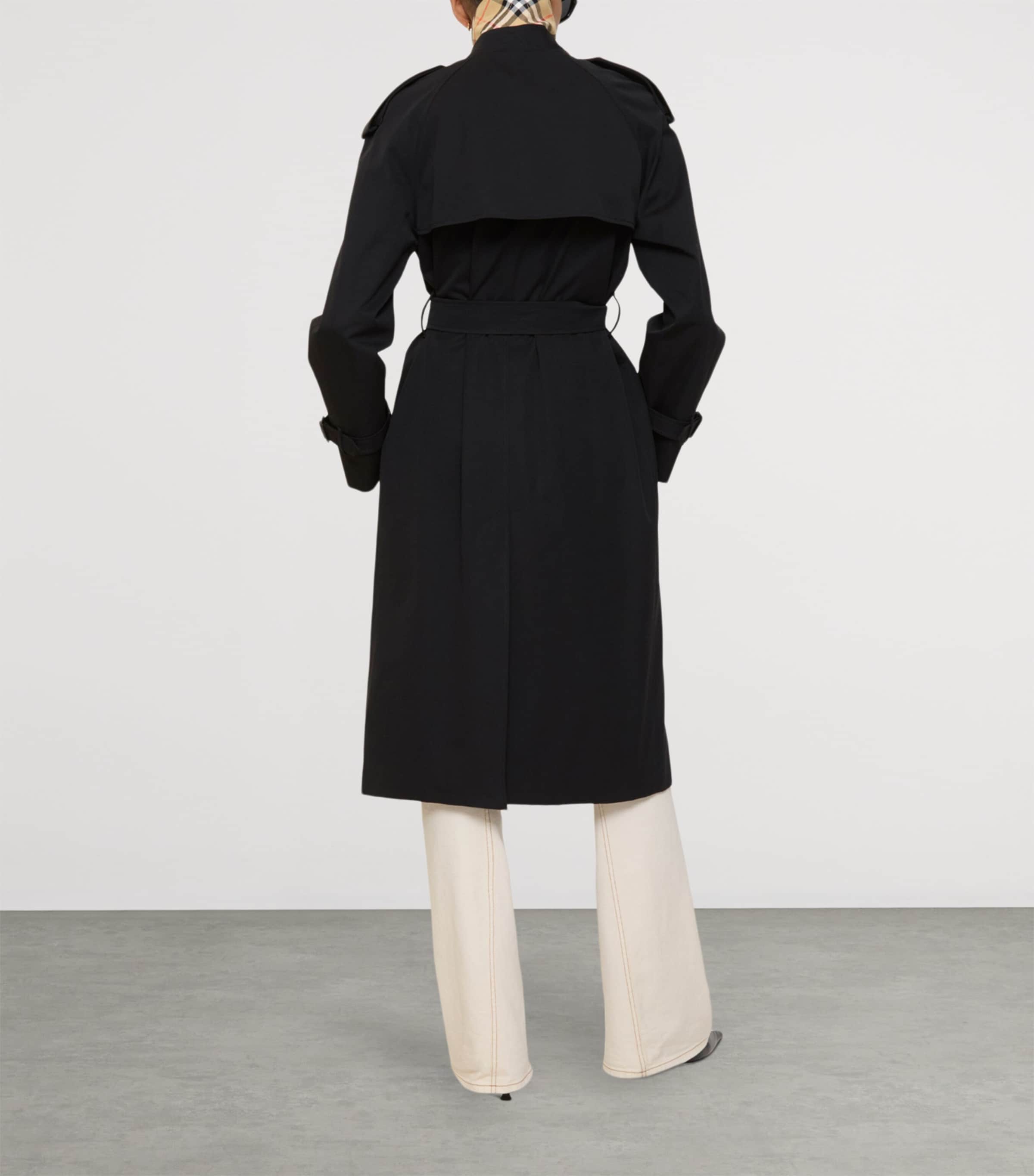 Burberry Black Long Castleford Trench Coat | Harrods AE