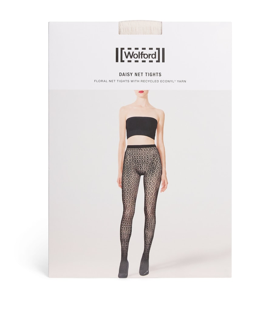 Wolford Womens Daisy Net Tights Buttercrea Image 1