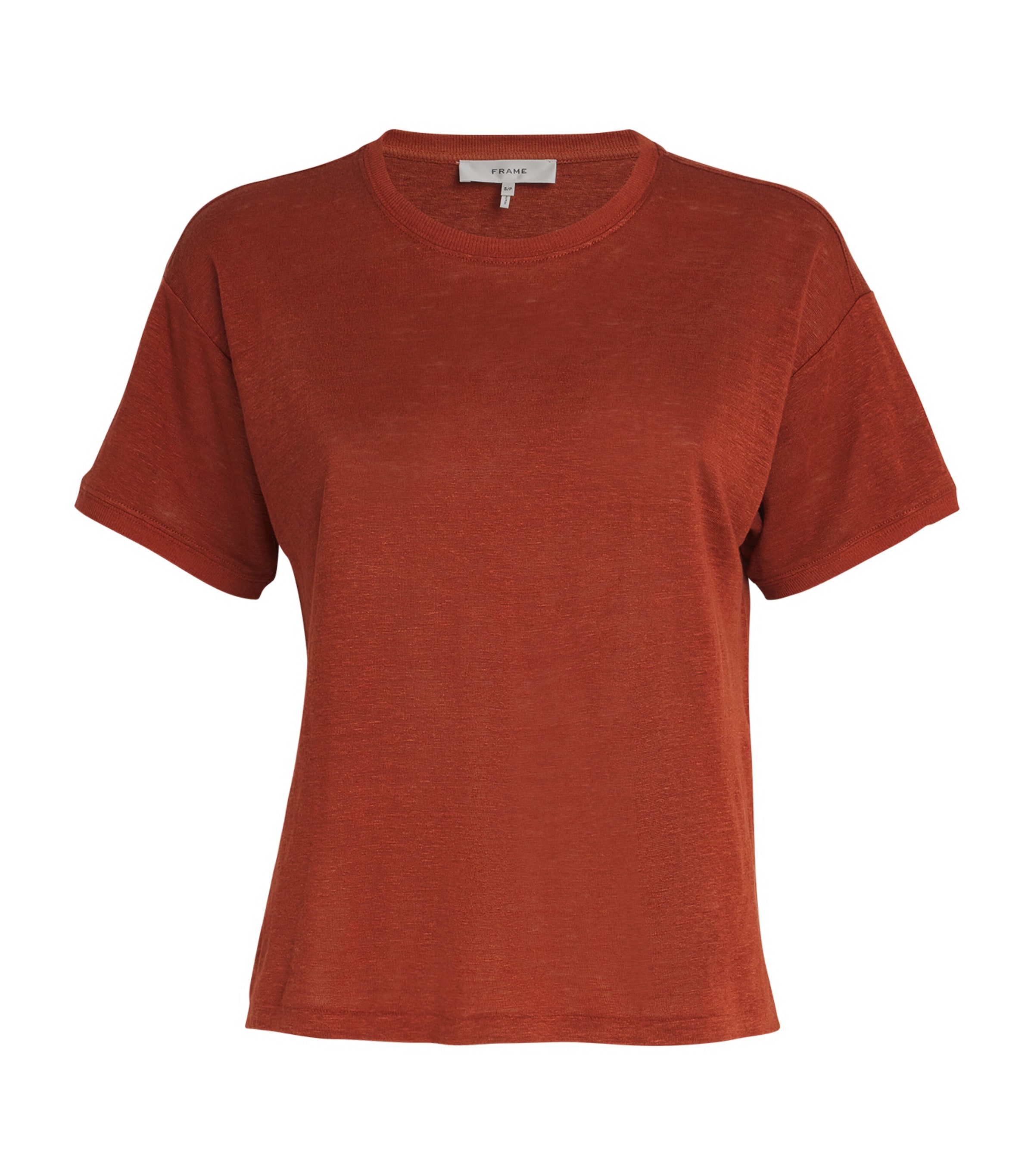 Frame Organic Linen T-shirt In Red