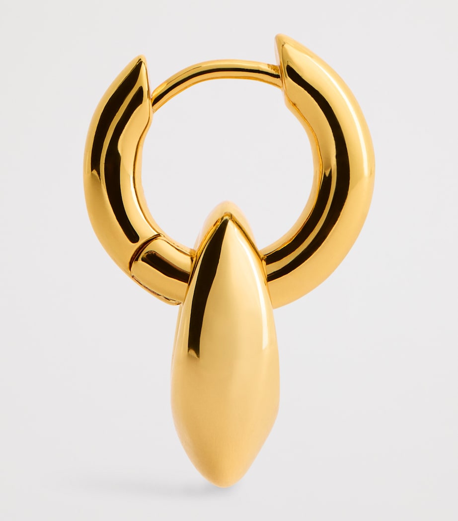 Gold-Plated Petit Pebble Hoop Earrings GOLD Image 4