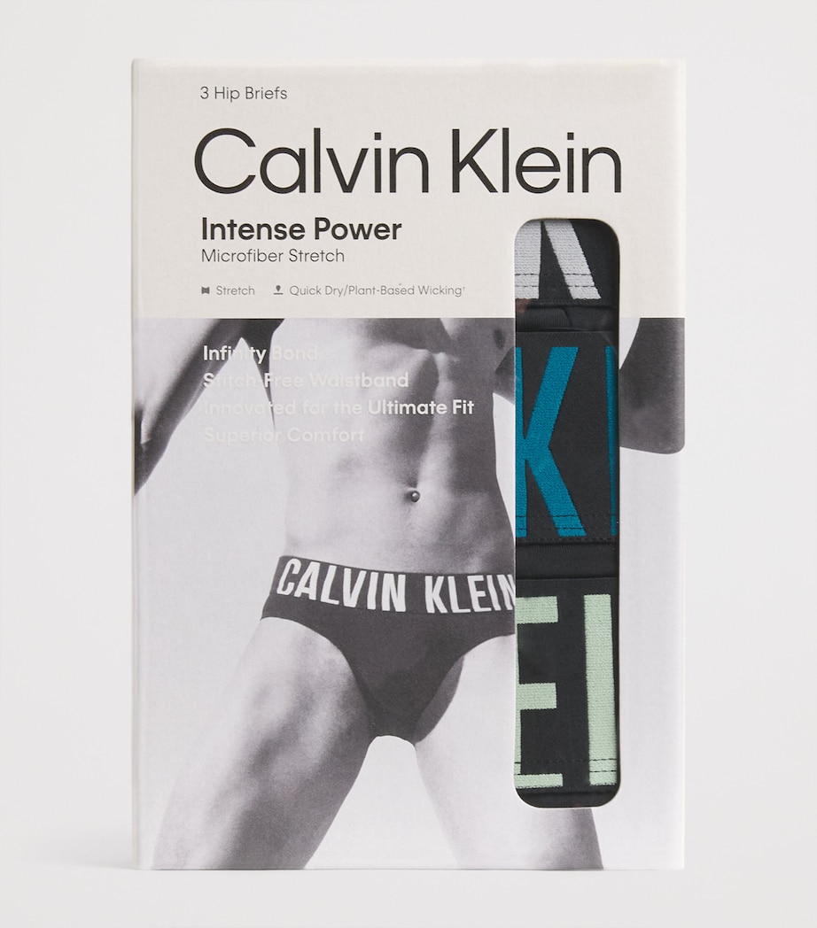 Intense Power Microfibre Stretch Hip Briefs (Pack of 3) ZDJBLACK W/ WHITE Image 4