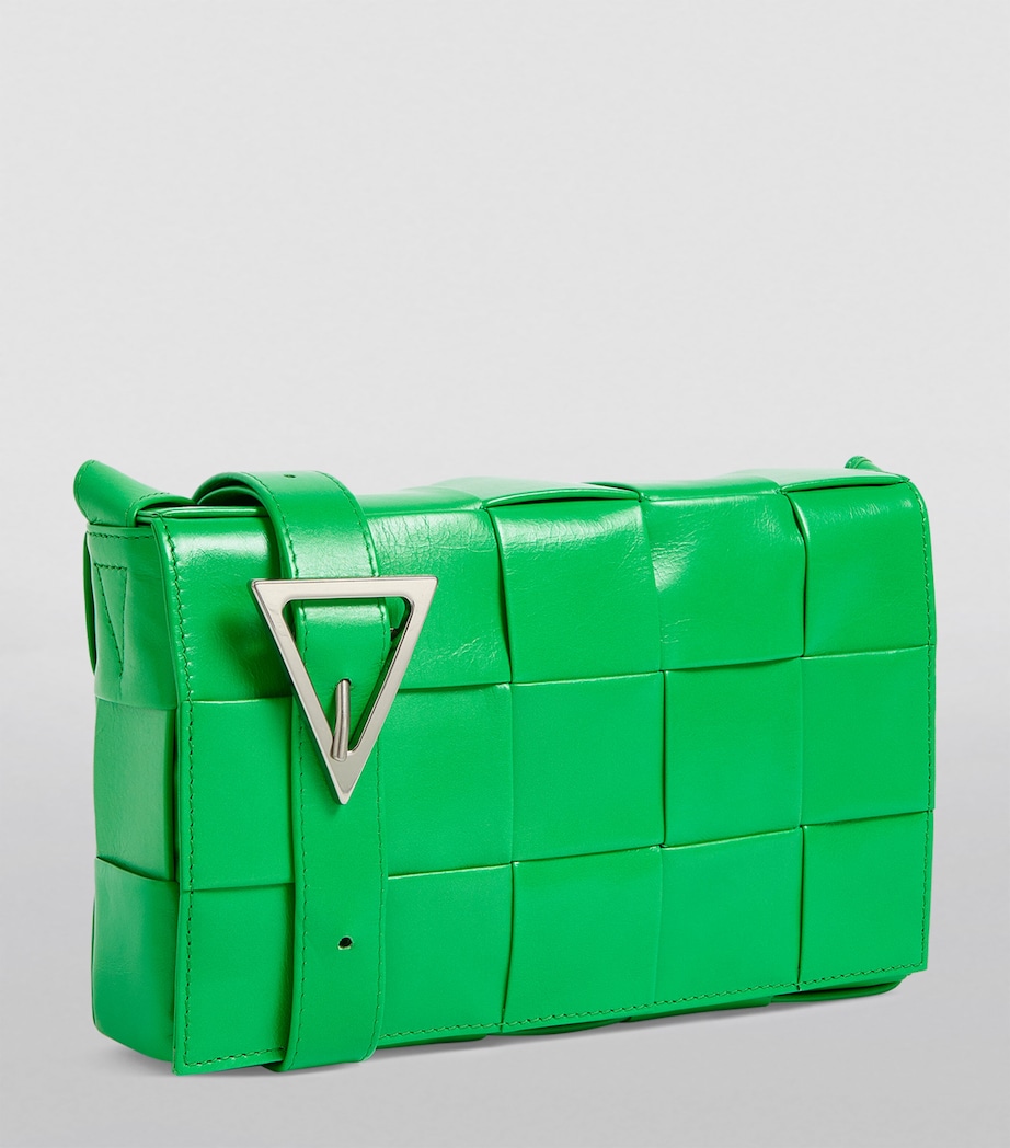 Leather Intreccio Cassette Cross-Body Bag PARAKEET-SILVER Image 3