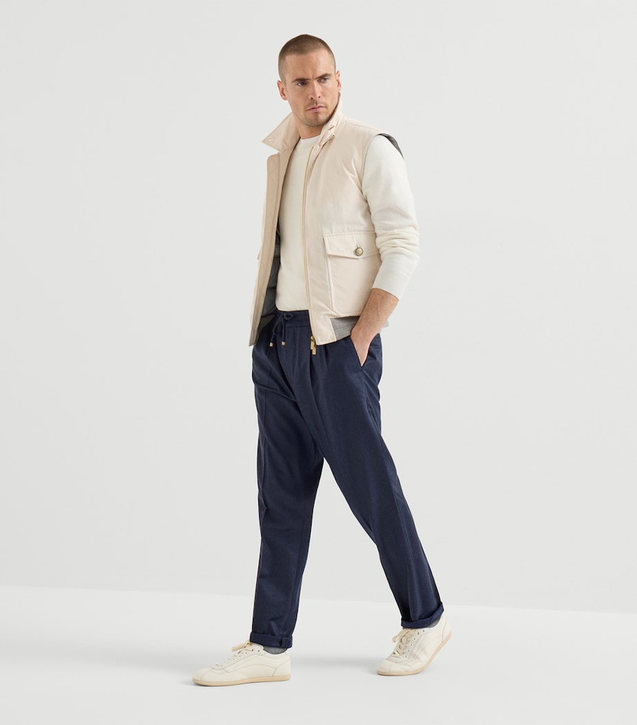 Brunello Cucinelli Mens Virgin Wool Pleated Drawstring Trousers Image 5