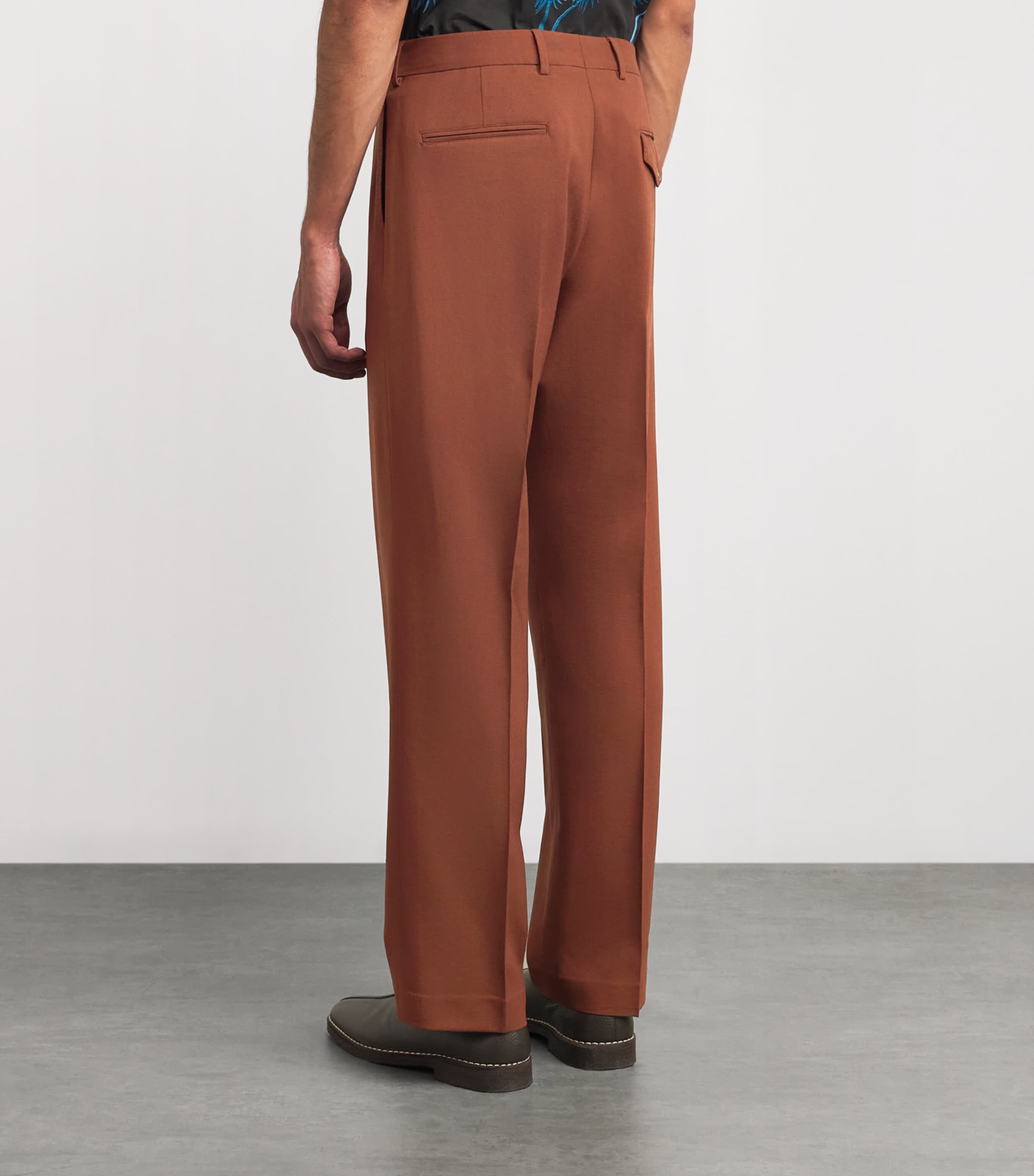 Wool Pleated Trousers RED-26 Image 4
