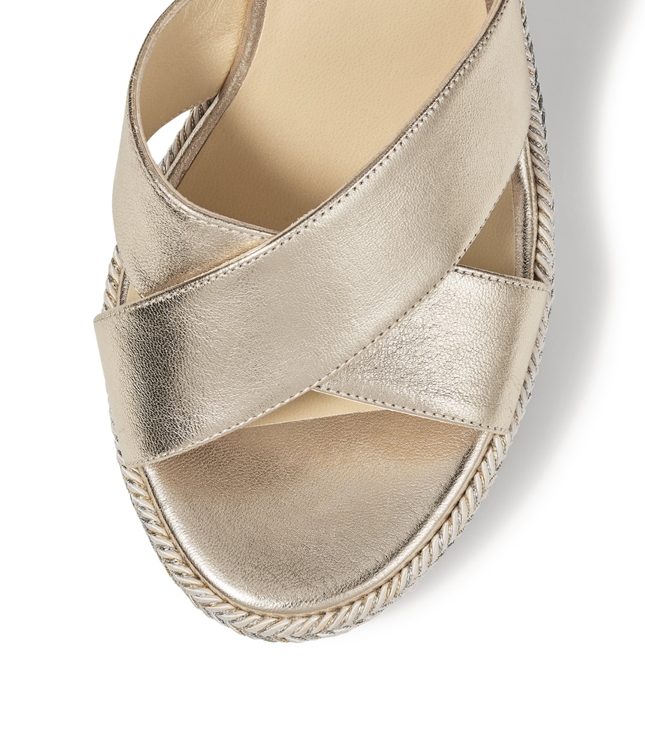 Dellena 100 Leather Wedge Sandals CHAMPAGNE/CHAMPAGNE Image 2