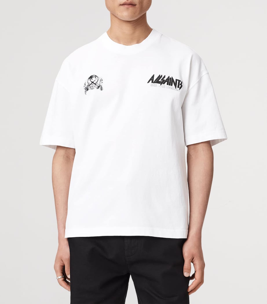 AllSaints Mens Organic Cotton Chromium T-Shirt Ashen White Image 3