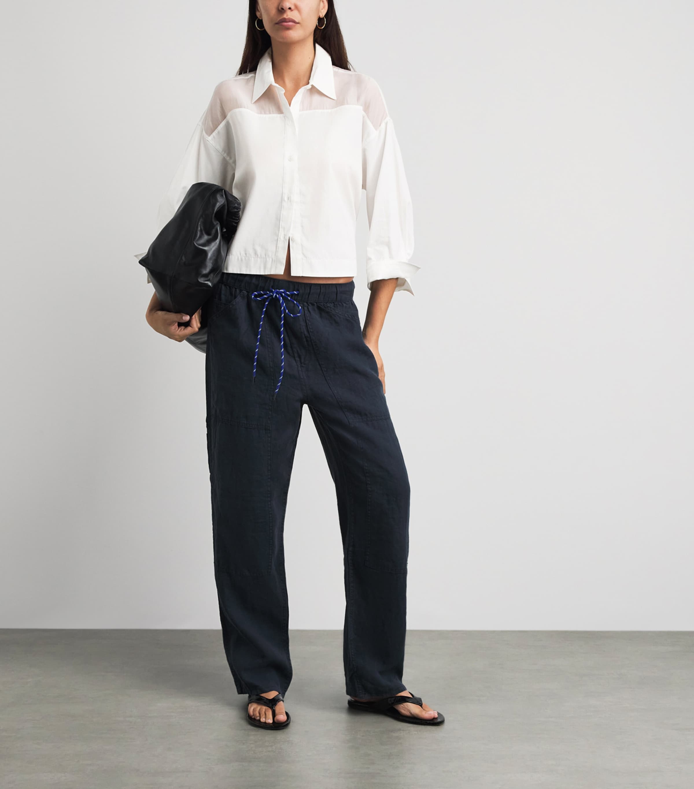 Rag & Bone Womens Poplin-Organza Elly Shirt White Image 2