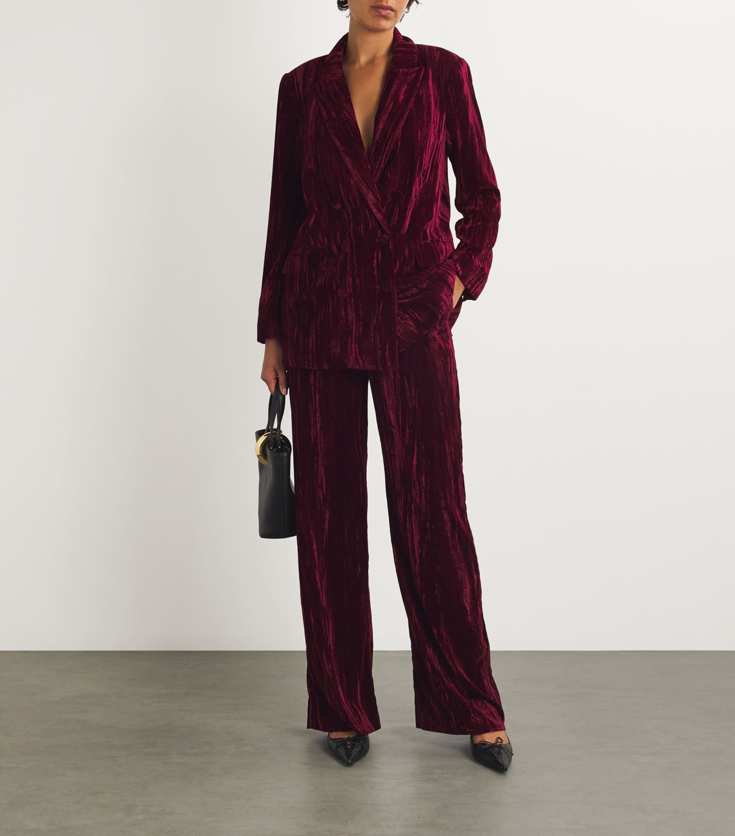 Velvet Aimee Oversized Blazer DARK PORT VELVET Image 2