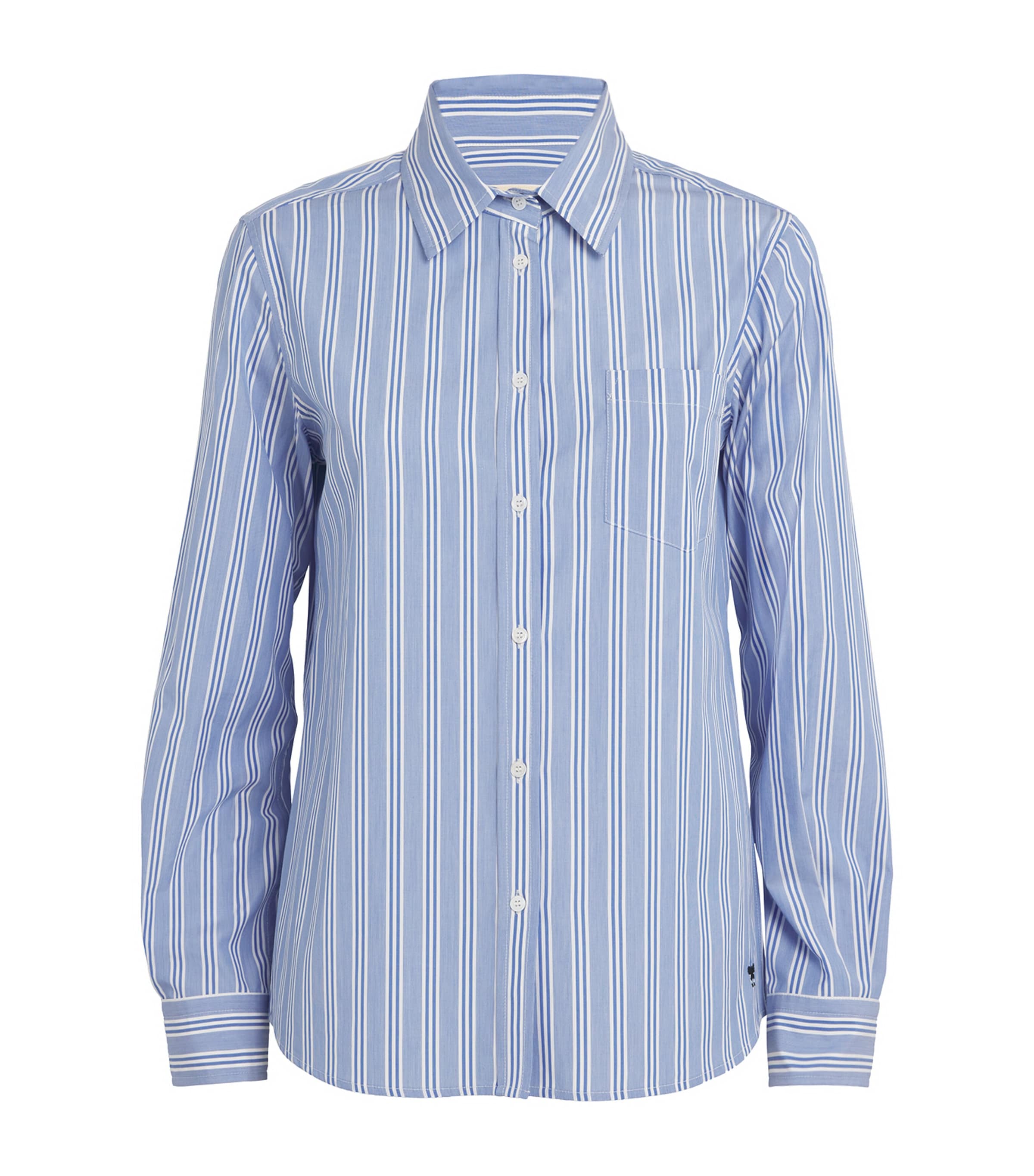 Weekend Max Mara Cotton Poplin Stripe Shirt In Brown