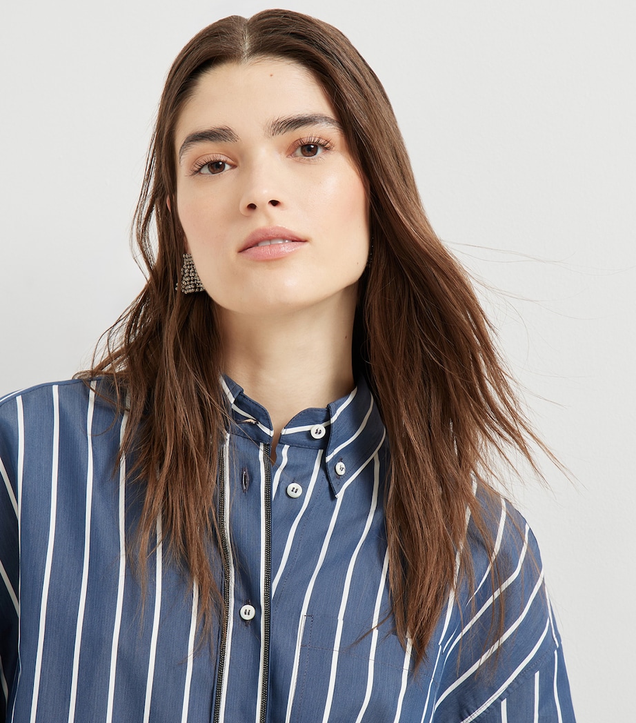 Silk-Cotton Stripe Shirt C019 Image 2