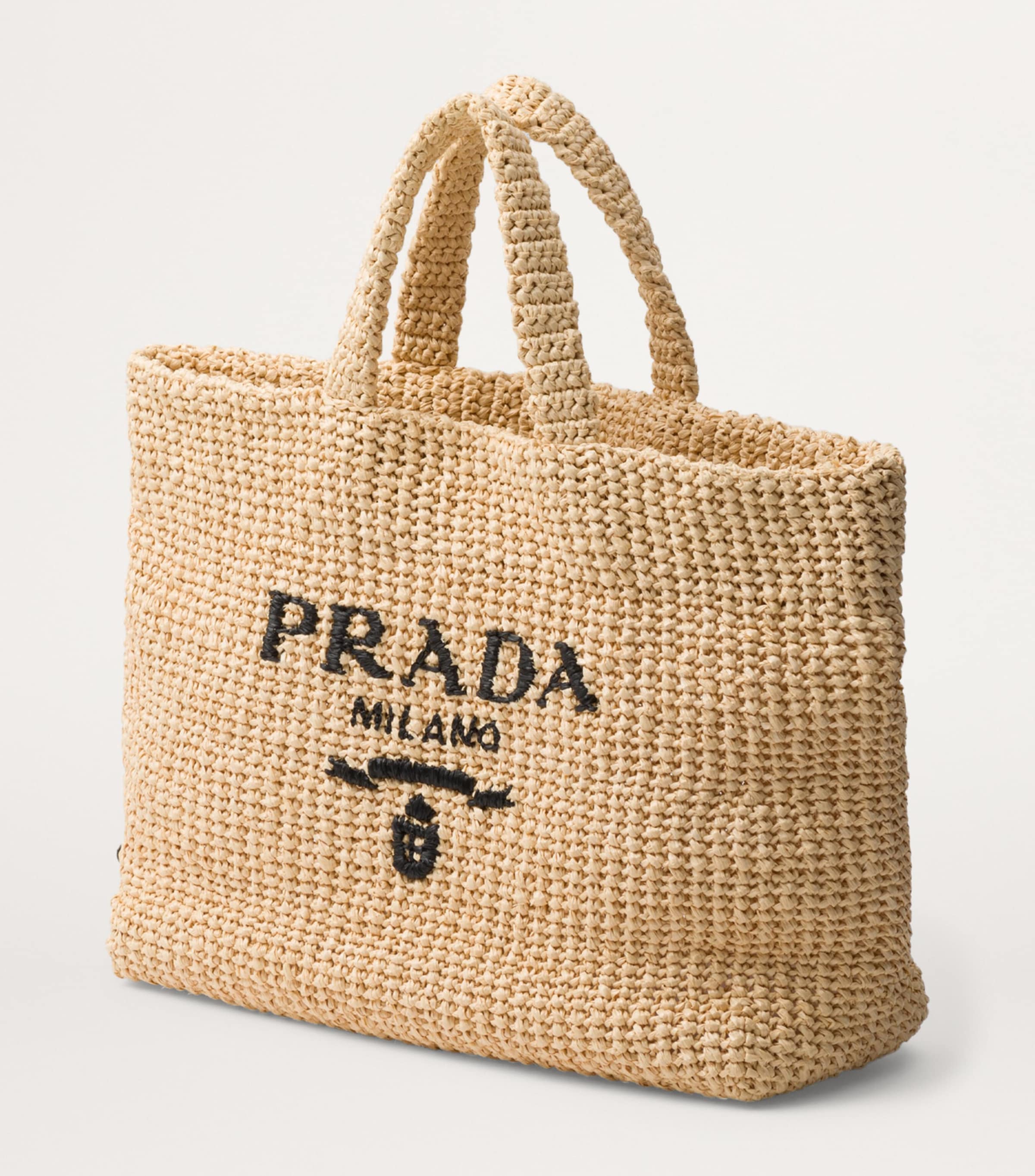 Prada Neutral Crochet Tote Bag Harrods MC