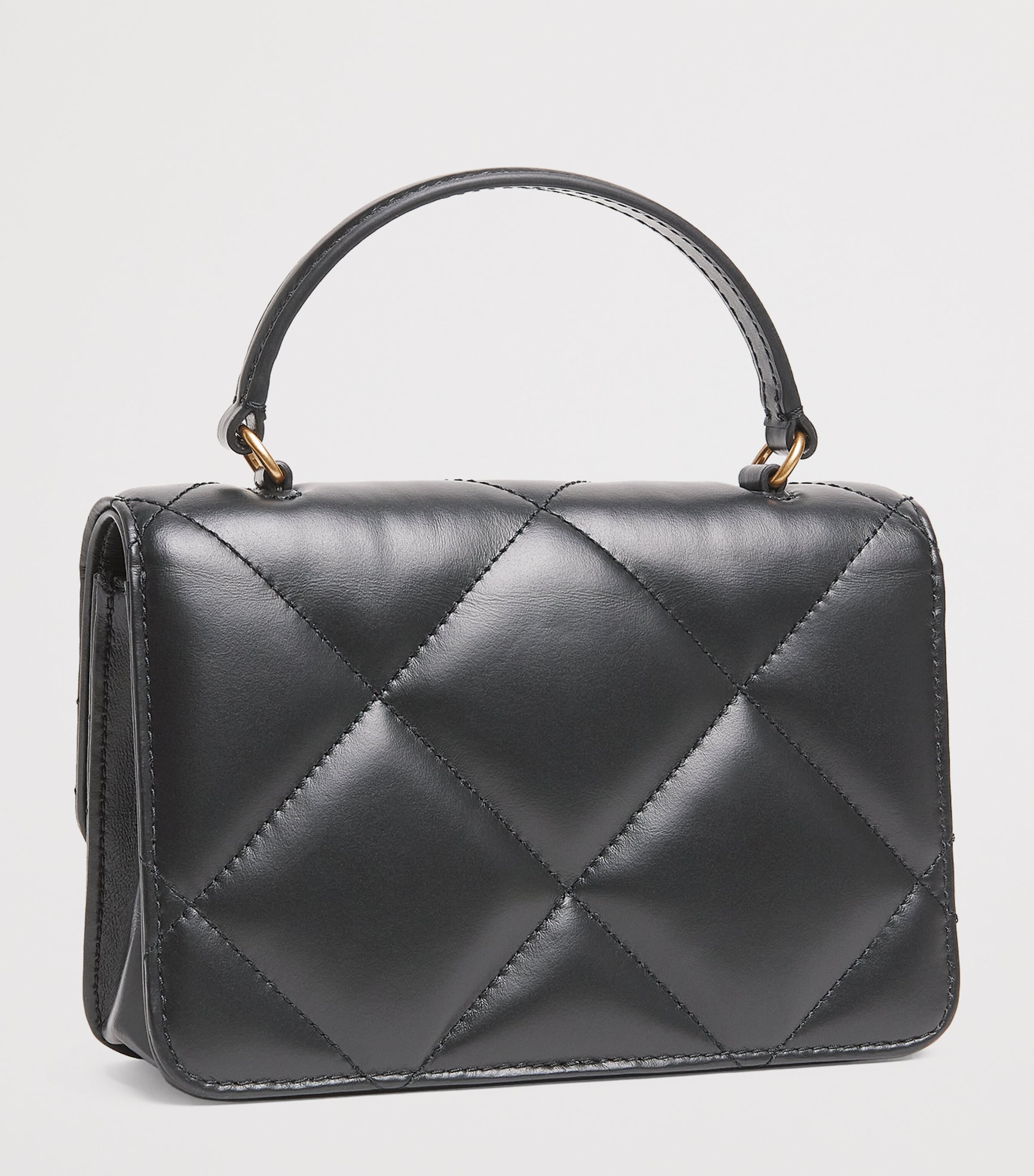 Mini Leather Kira Top-Handle Bag BLACK Image 3