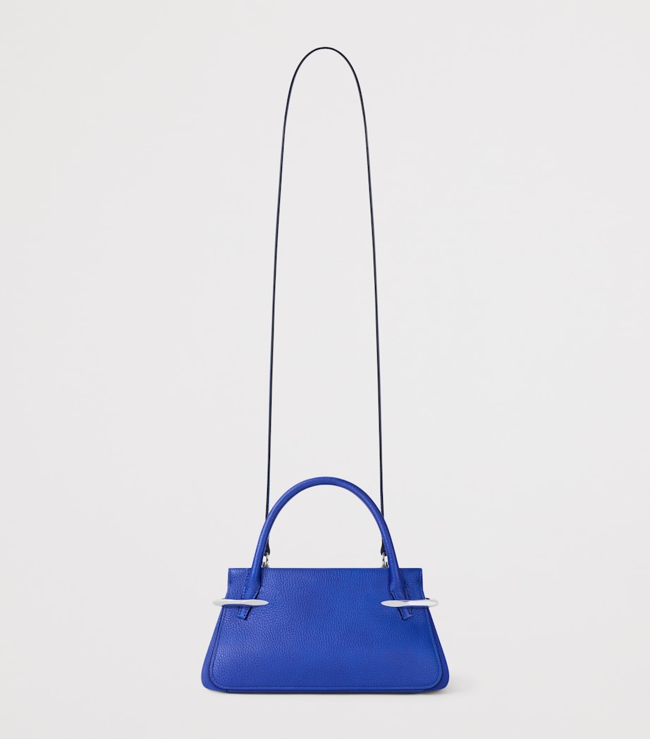 Mini Leather Pinch Top-Handle Bag COBALT BLUE Image 4
