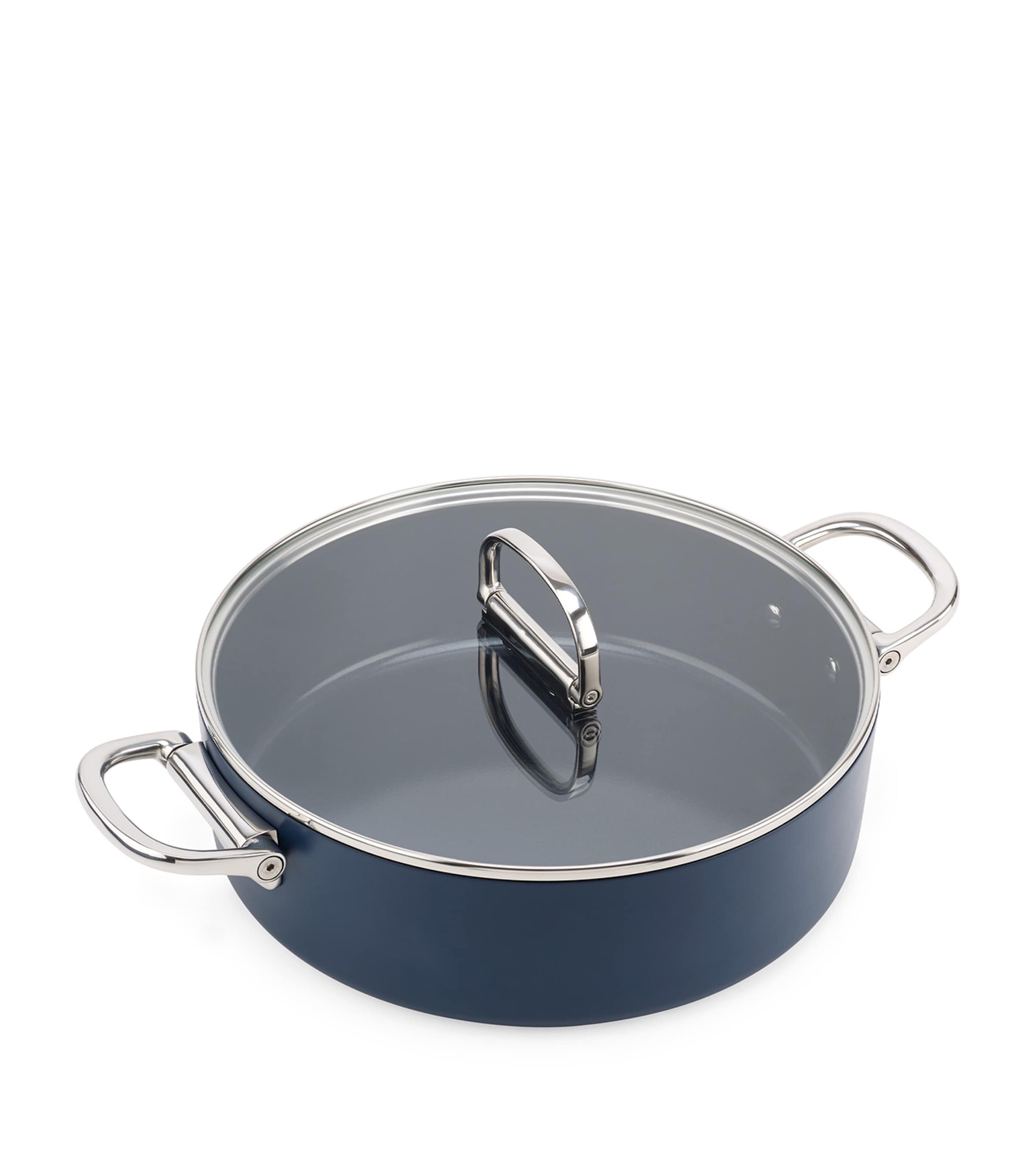 Space Non-Stick Folding Handle Casserole Pan and Lid (28cm) MIDNIGHT BLUE Image 5