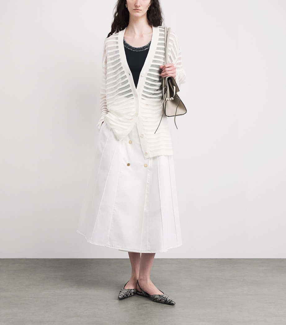 Fabiana Filippi Womens Cotton-Blend Cardigan Bianco Image 2