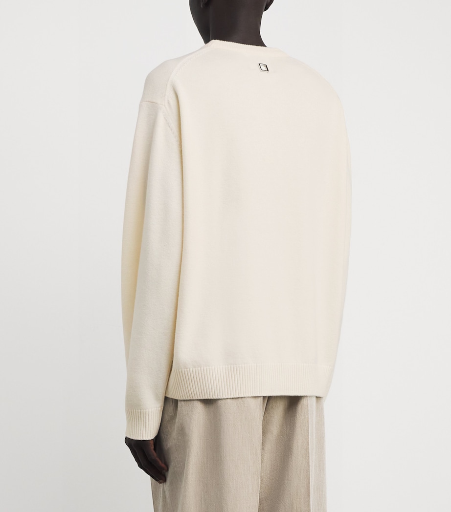 Wool Textured Sweater IVORY Image 4