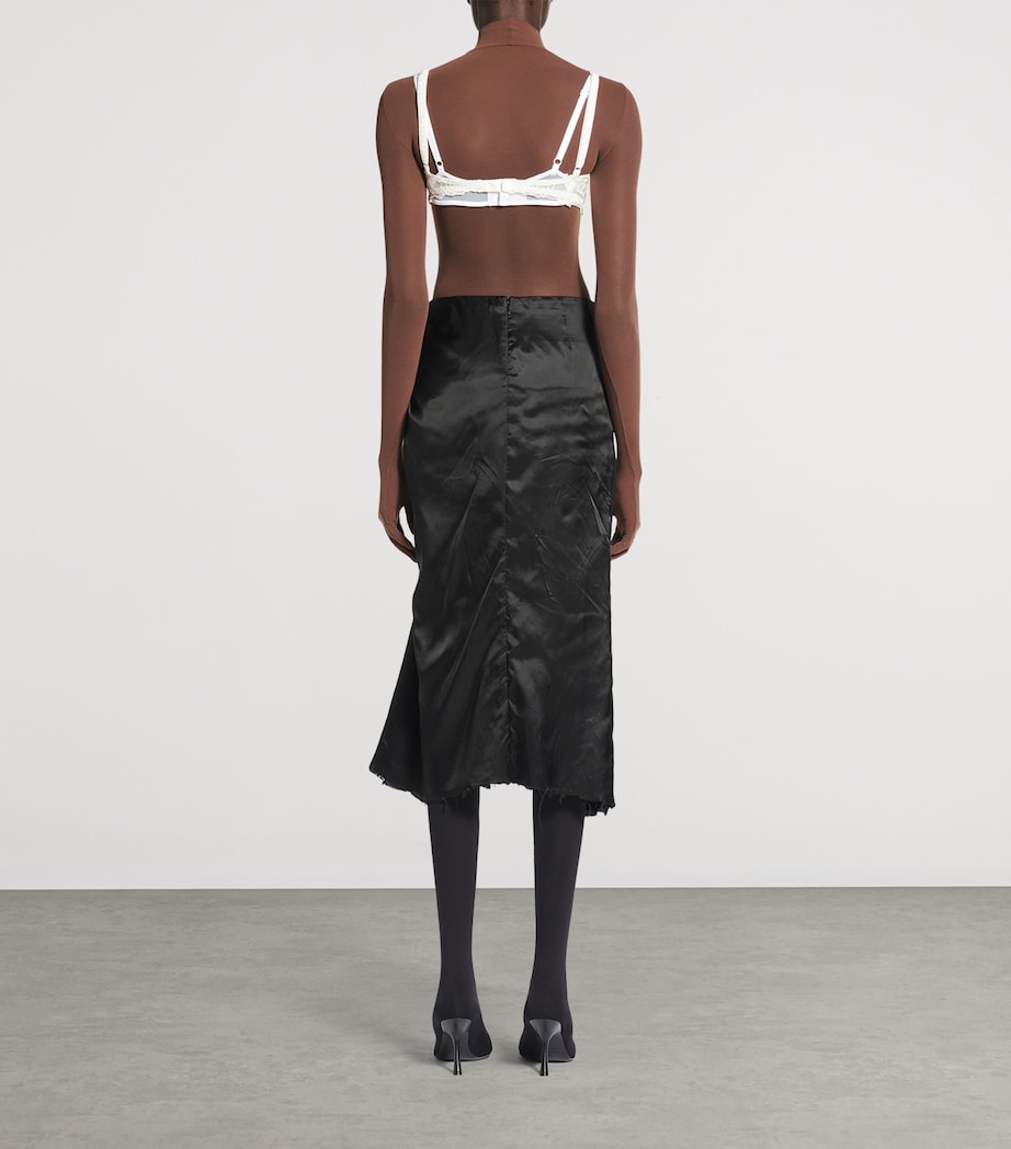 Satin Gathered Midi Skirt 1000 Image 5