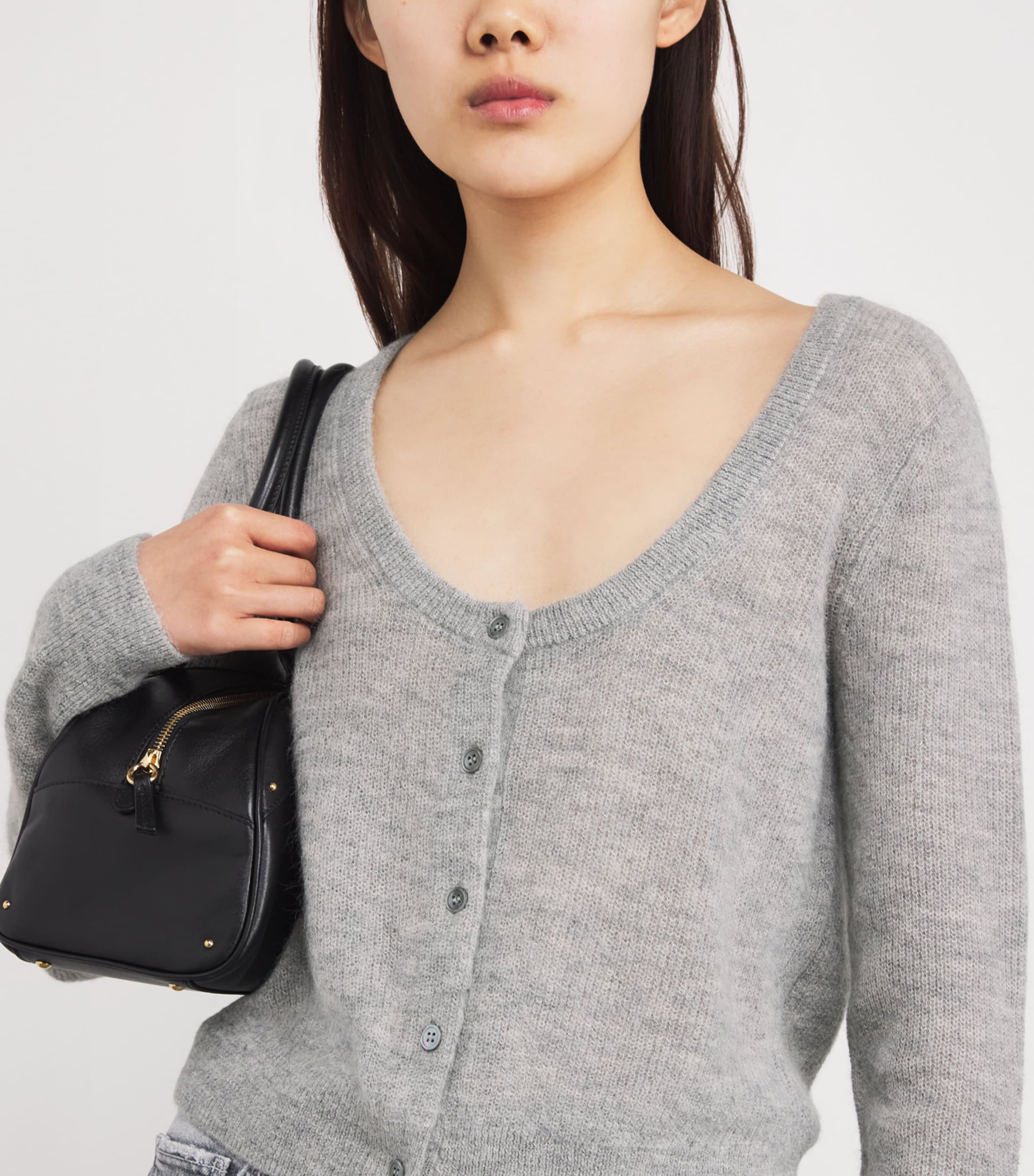 Alpaca-Blend Fortuna Cardigan HEATHER GREY Image 6