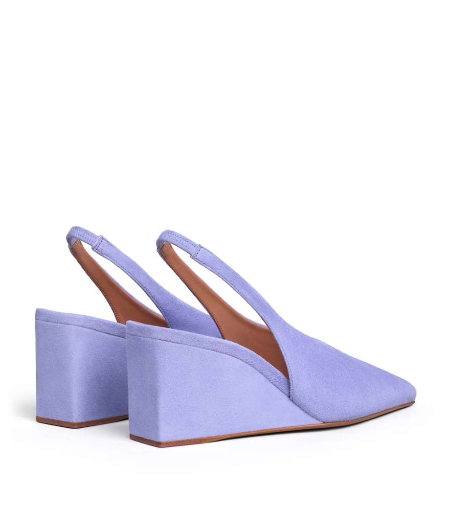 Alaïa Suede Cube Slingback Wedges 75 Lilas Image 3