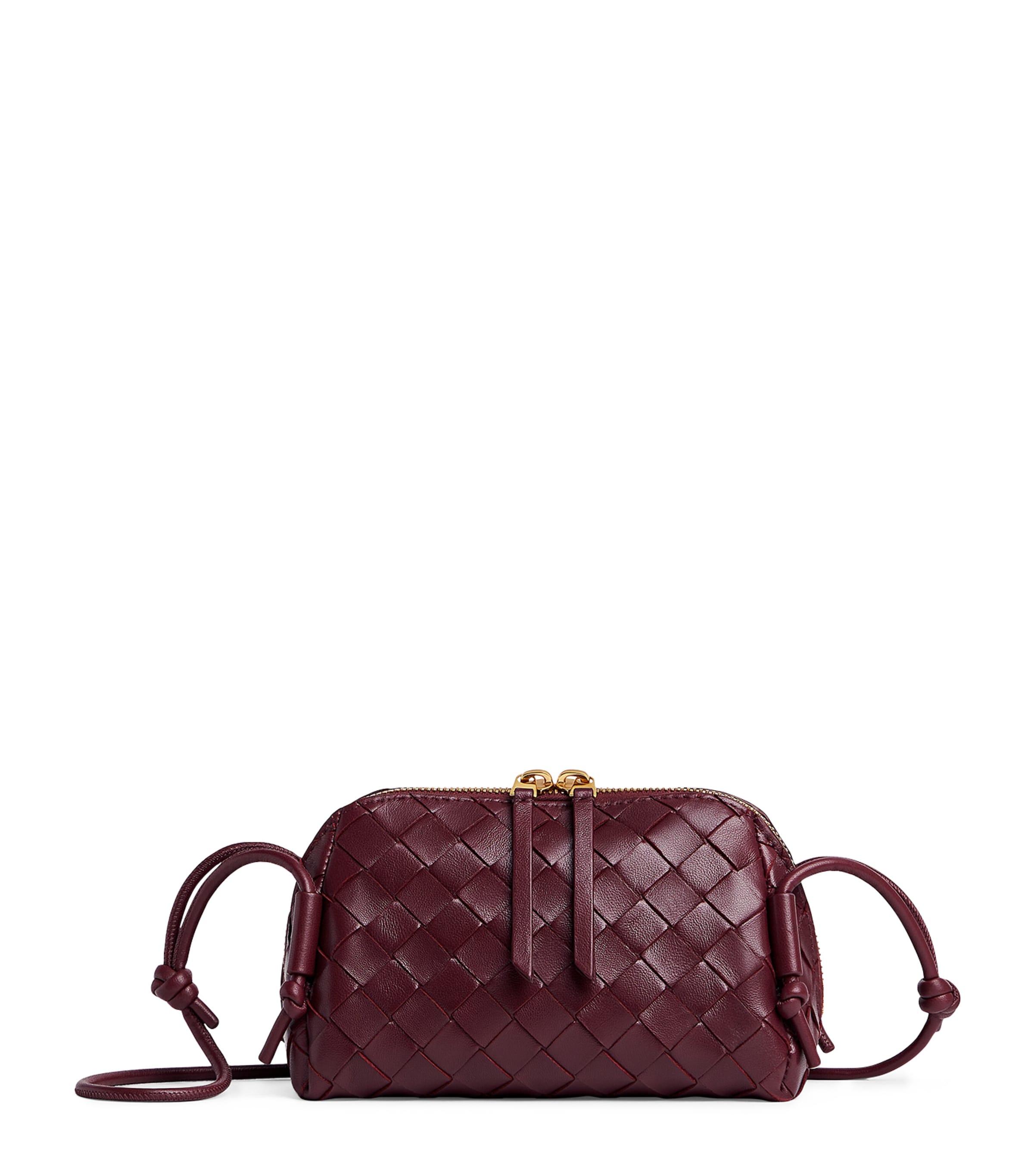 Bottega Veneta Nappa Leather Concert Pouch In Red