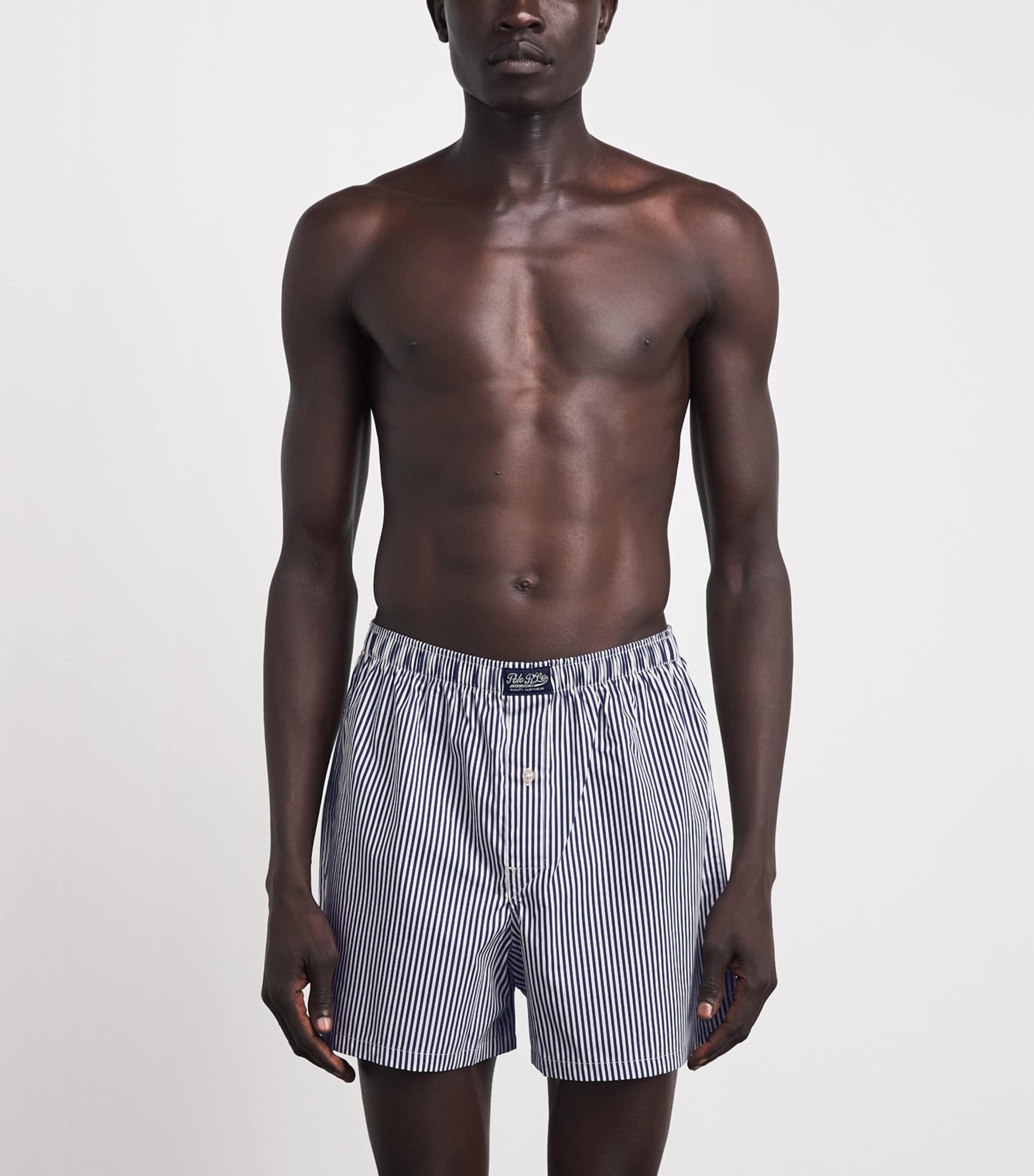 Polo Ralph Lauren Mens Cotton Striped Pyjama Shorts Np Nv/ppr Wht Strp Image 2