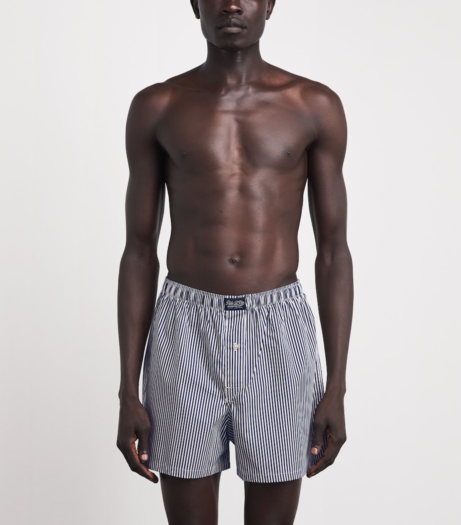 Polo Ralph Lauren Mens Cotton Striped Pyjama Shorts Np Nv/ppr Wht Strp Image 2