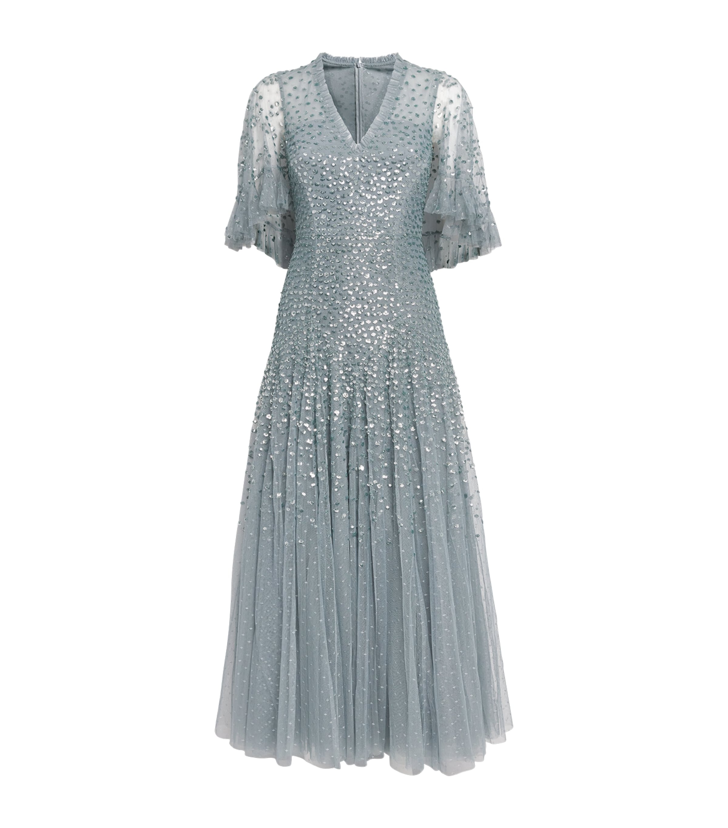 Needle & Thread Sequinned Maxi Dress In Gray