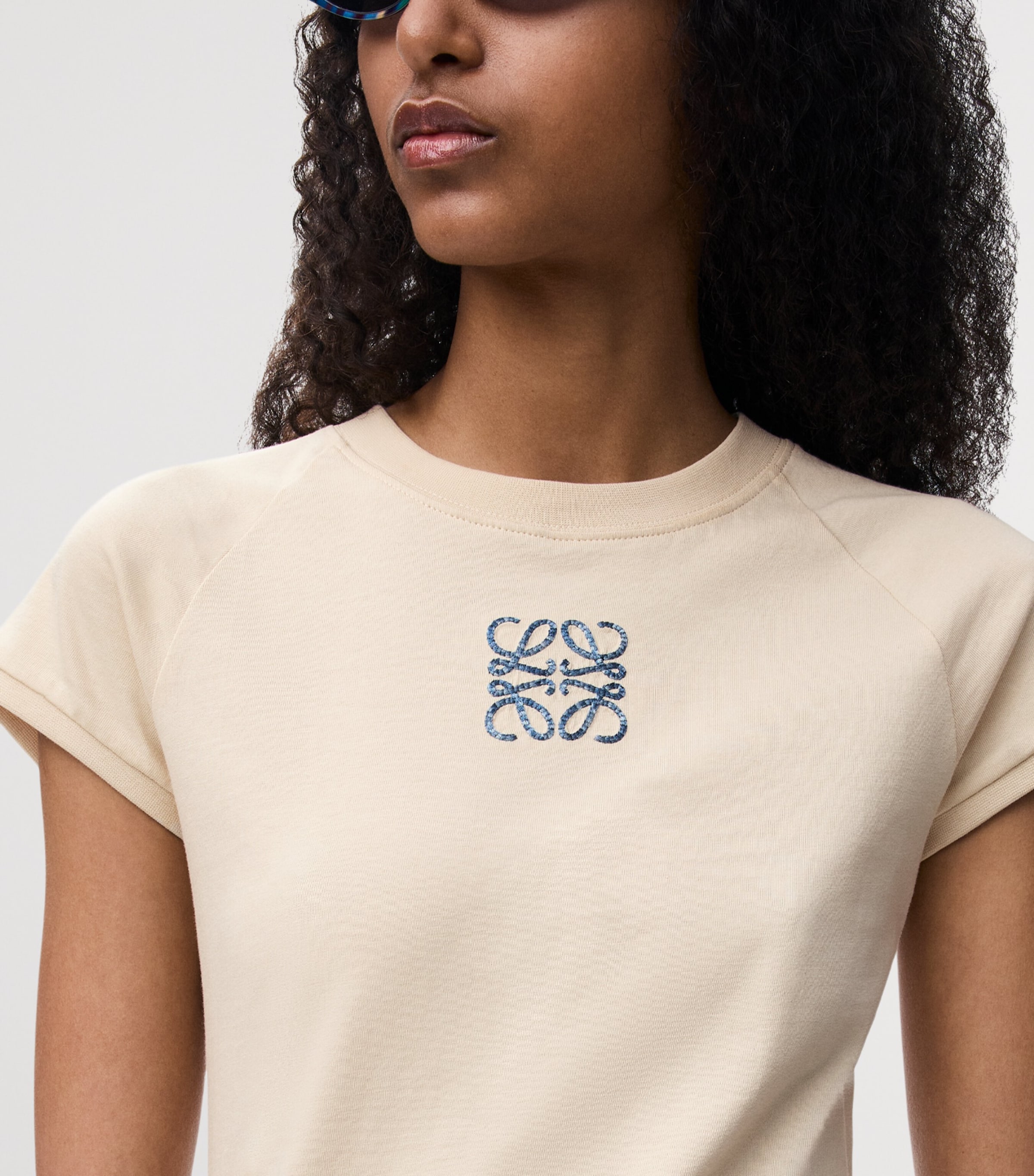 LOEWE Womens x Paula's Ibiza Cotton-Blend T-Shirt Light Beige Image 5