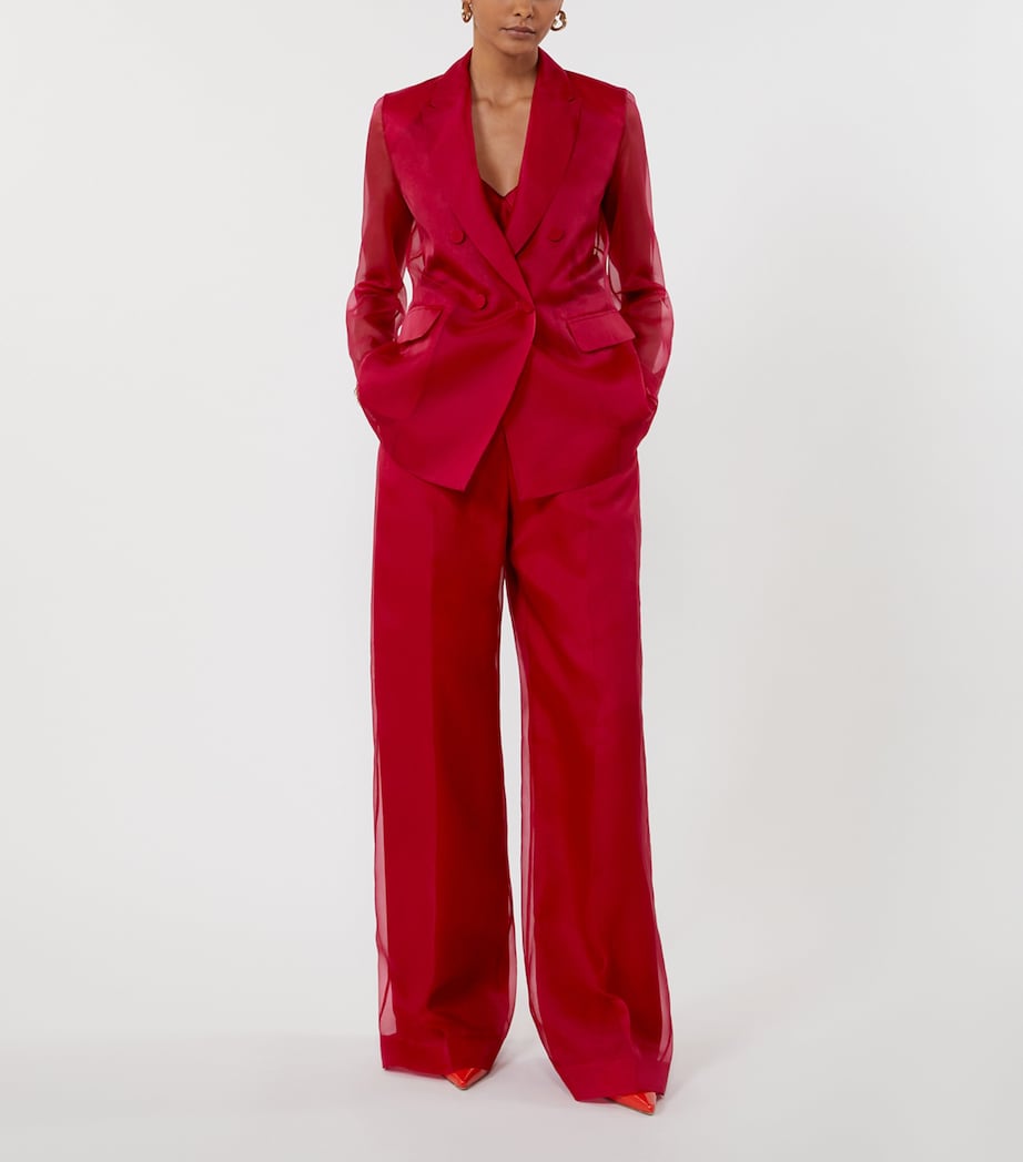 Max Mara Womens Silk Organza Blazer Geranium Image 2