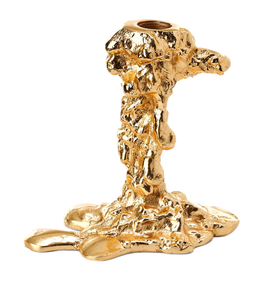 POLSPOTTEN Small Drip Candle Holder (14cm) Gold Image 1