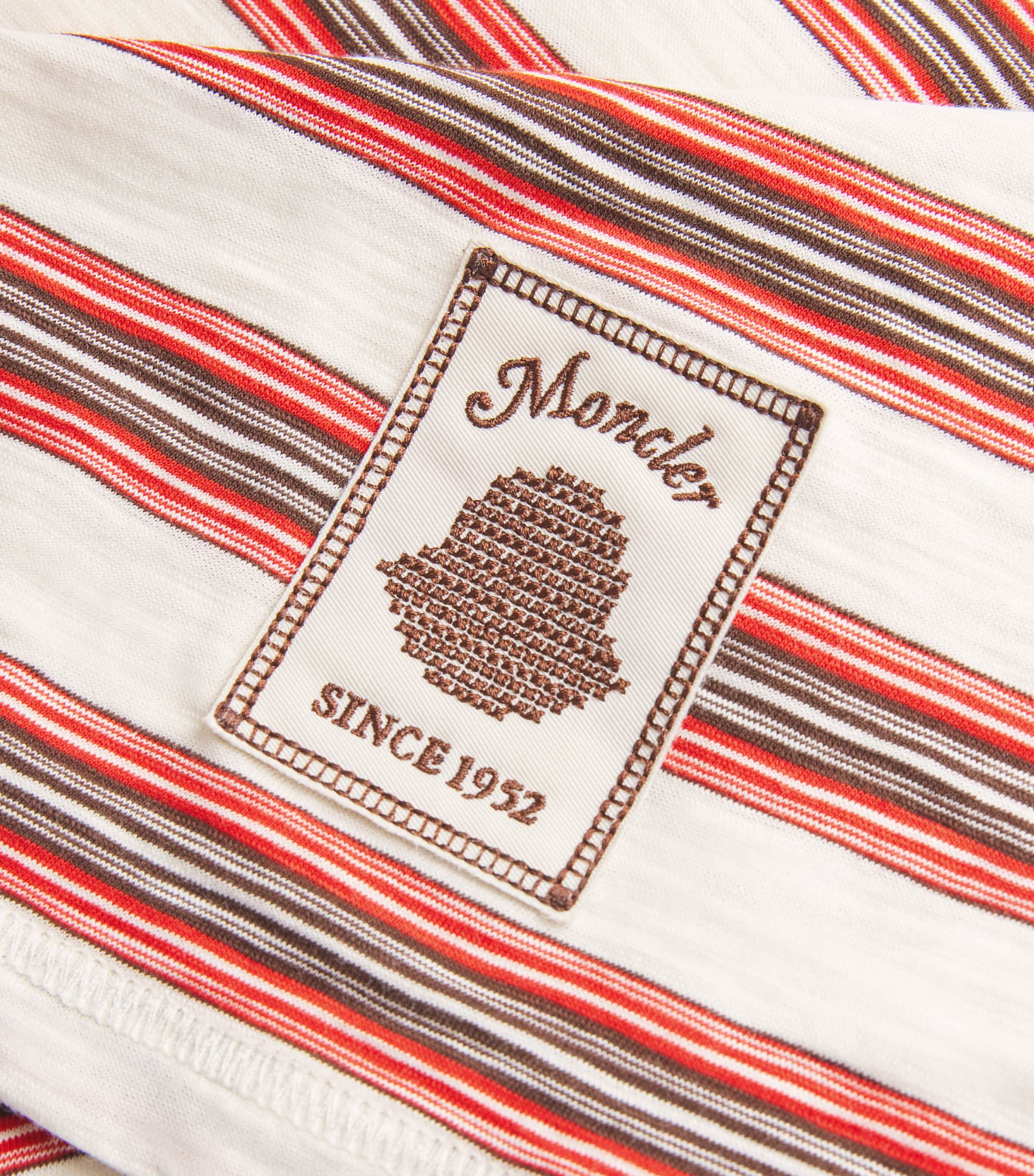 Moncler Womens Cotton Stripe Polo Shirt Image 6