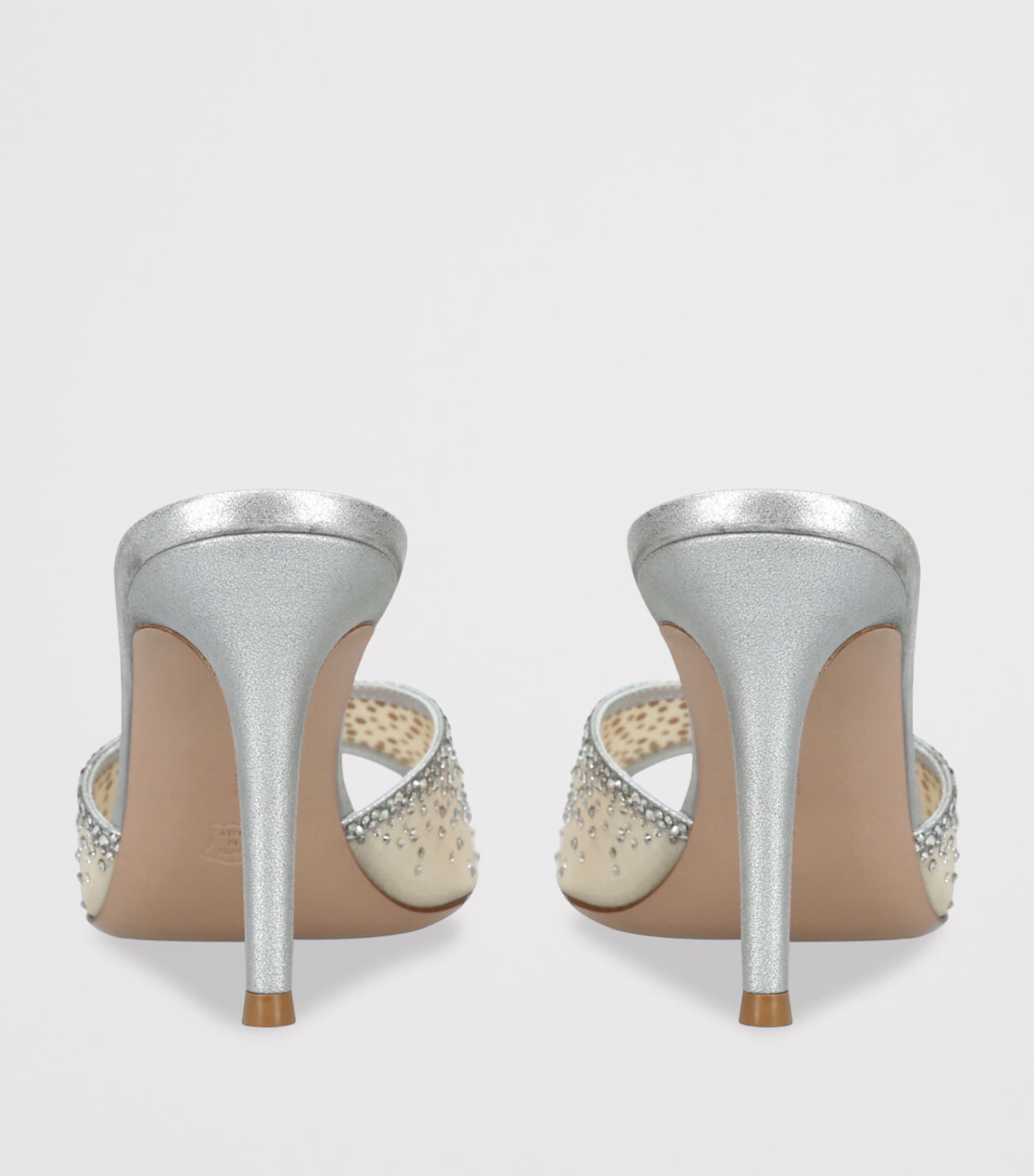 Embellished Rania Heeled Mules 85 SILVER COM Image 2