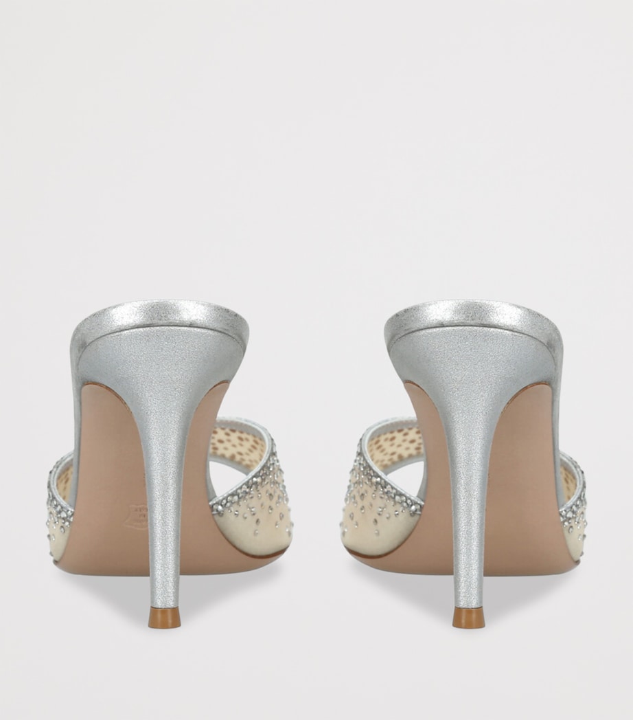 Embellished Rania Heeled Mules 85 SILVER COM Image 2