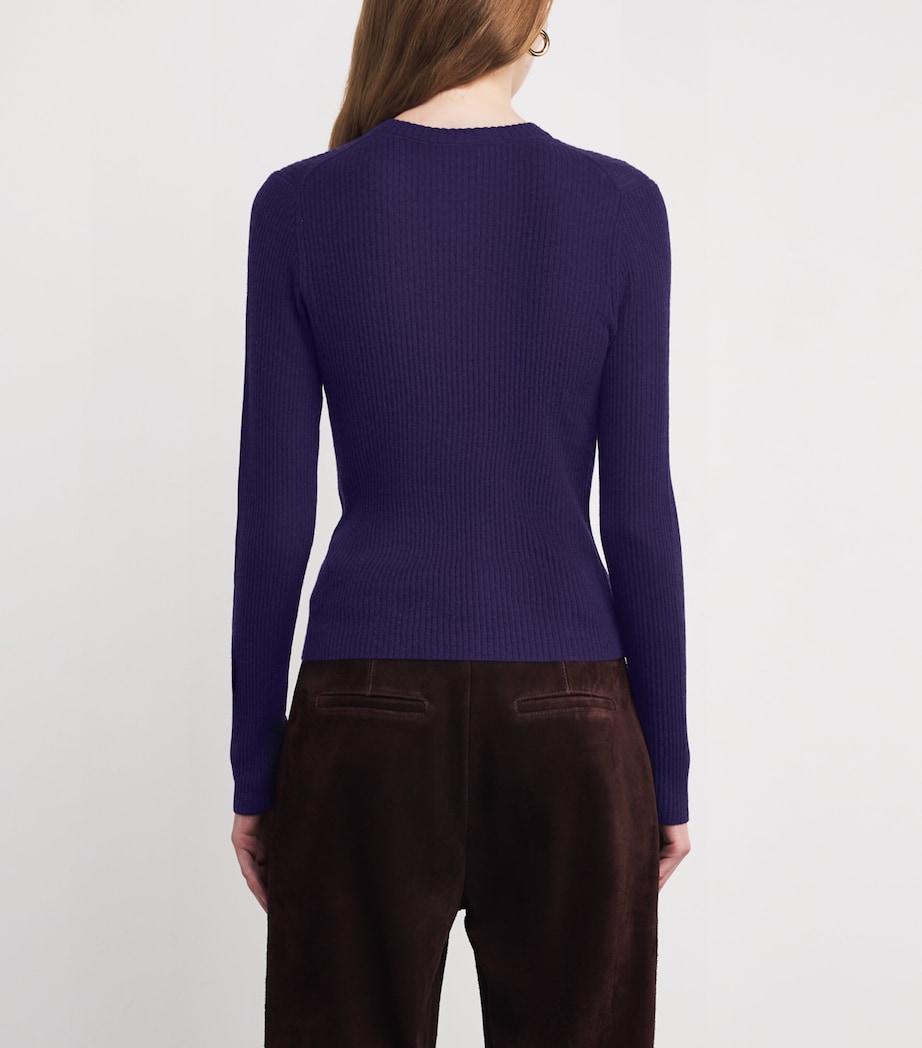 Ribbed Henley Top 424DIR-DEEP IRIS Image 4
