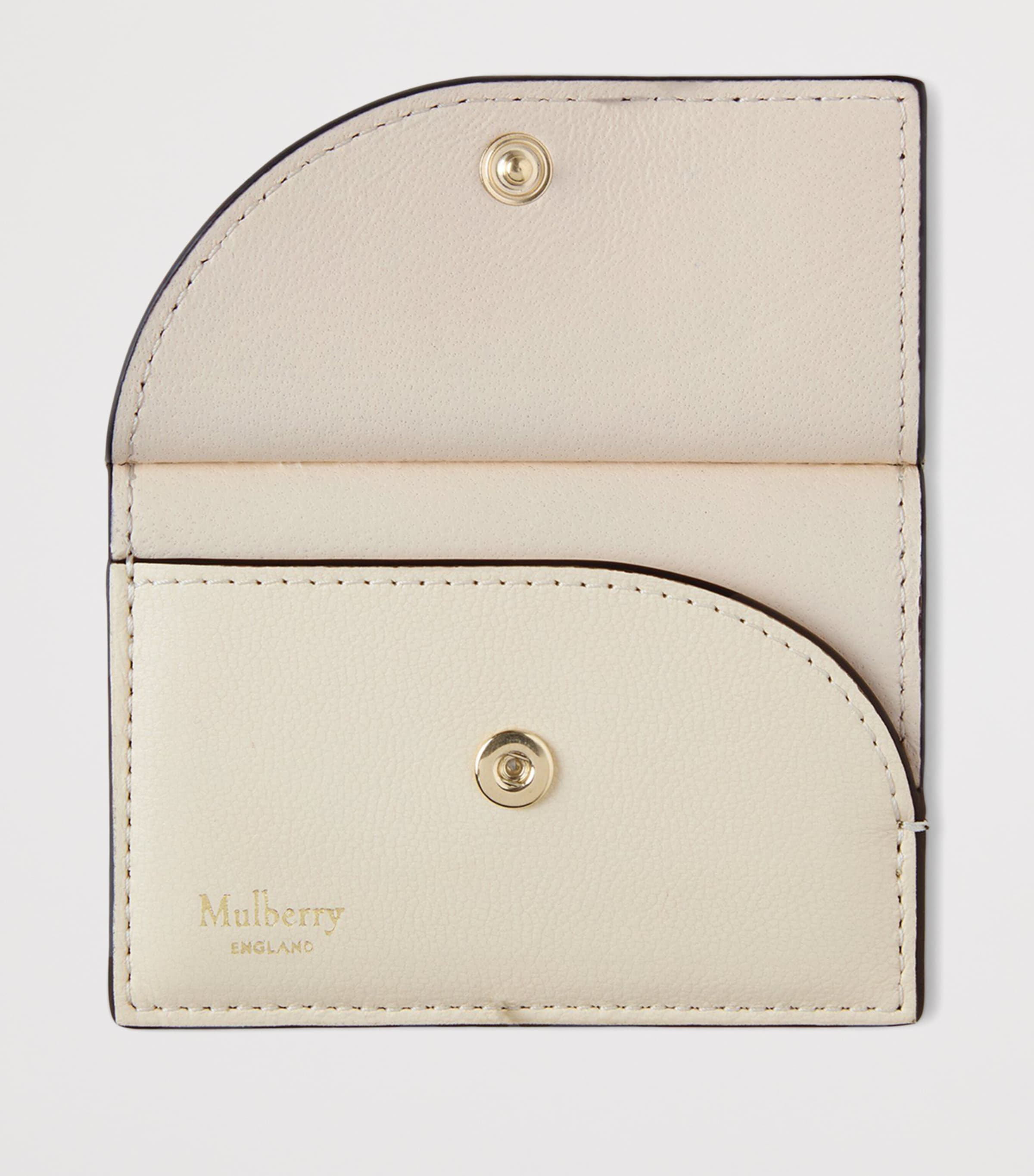 Leather Compact Card Holder EGGSHELL-LINEN GREEN Image 3