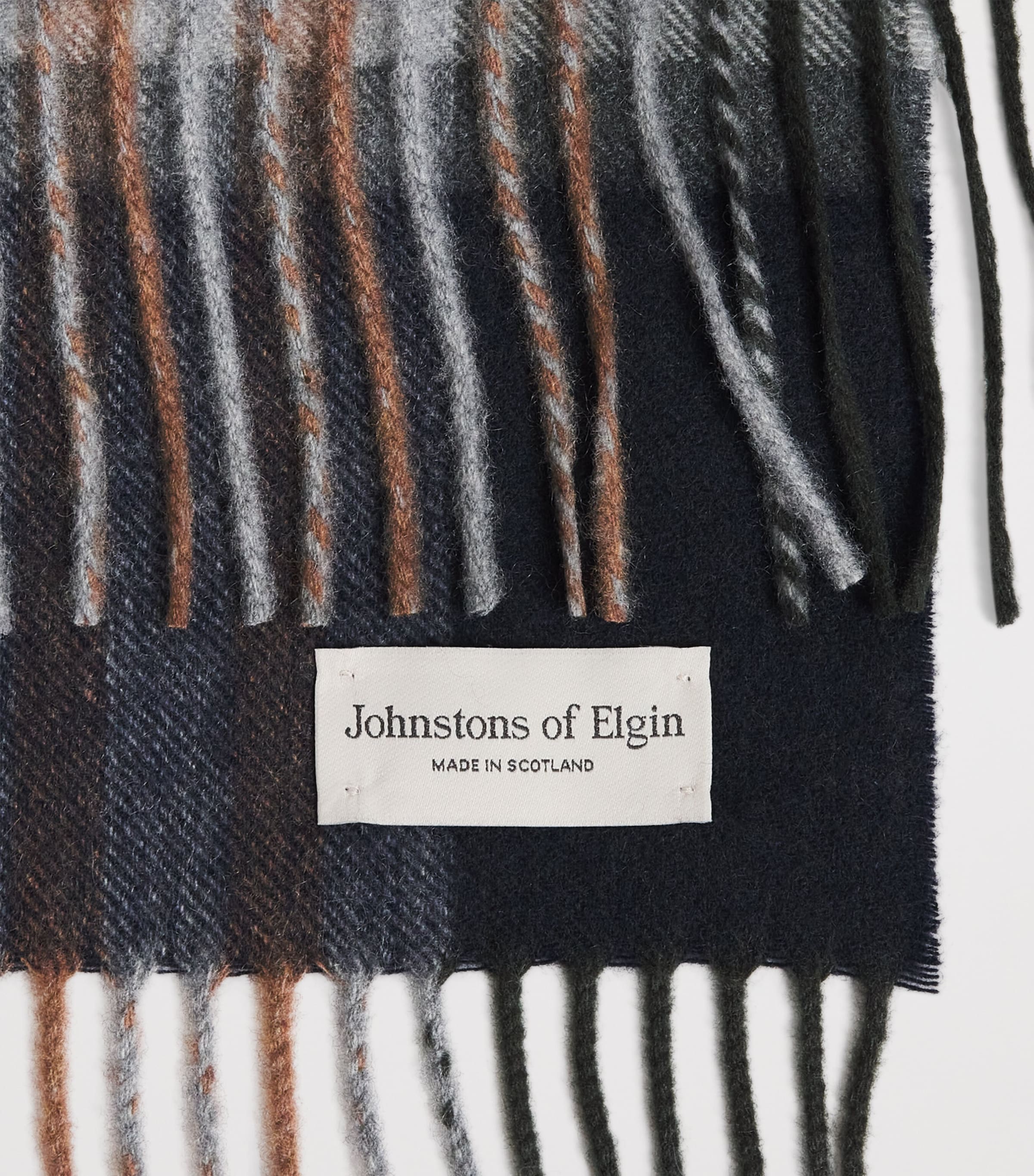 Cashmere Check Scarf RU7641 LICHEN Image 4