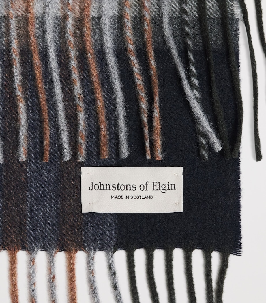 Cashmere Check Scarf RU7641 LICHEN Image 4