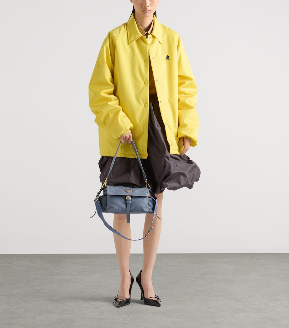 Prada Medium Lambskin Explore Shoulder Bag Blue Image 3