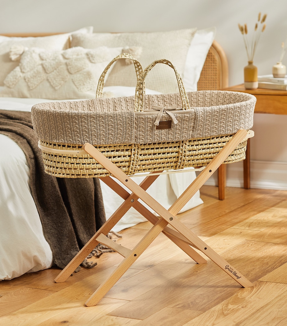 Static Moses Basket Stand NATURAL Image 2