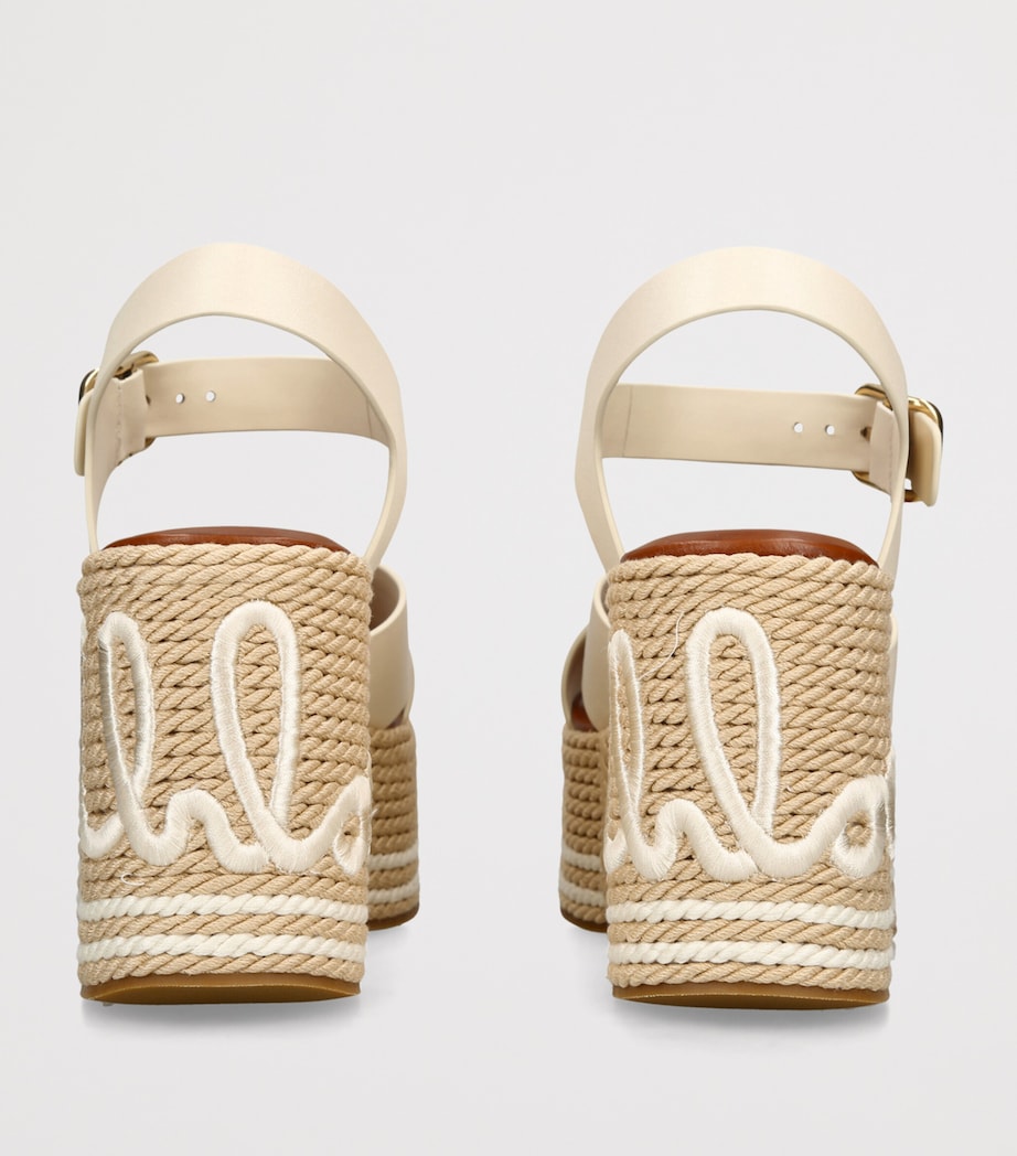 Chloé Leather Sand Wedge Espadrilles 105 White/comb Image 4