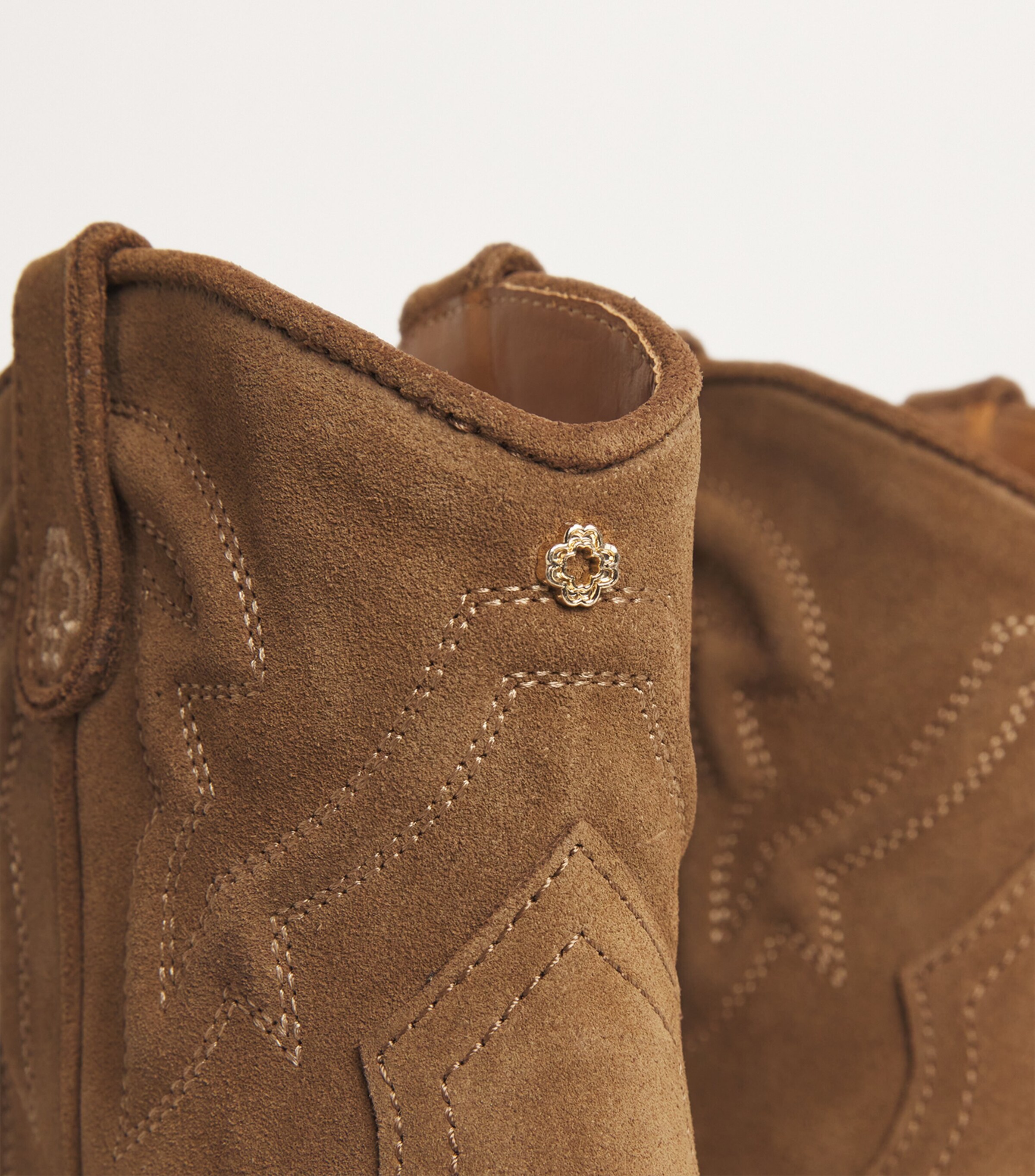 Maje Suede Heeled Boots Warm Brown Image 5