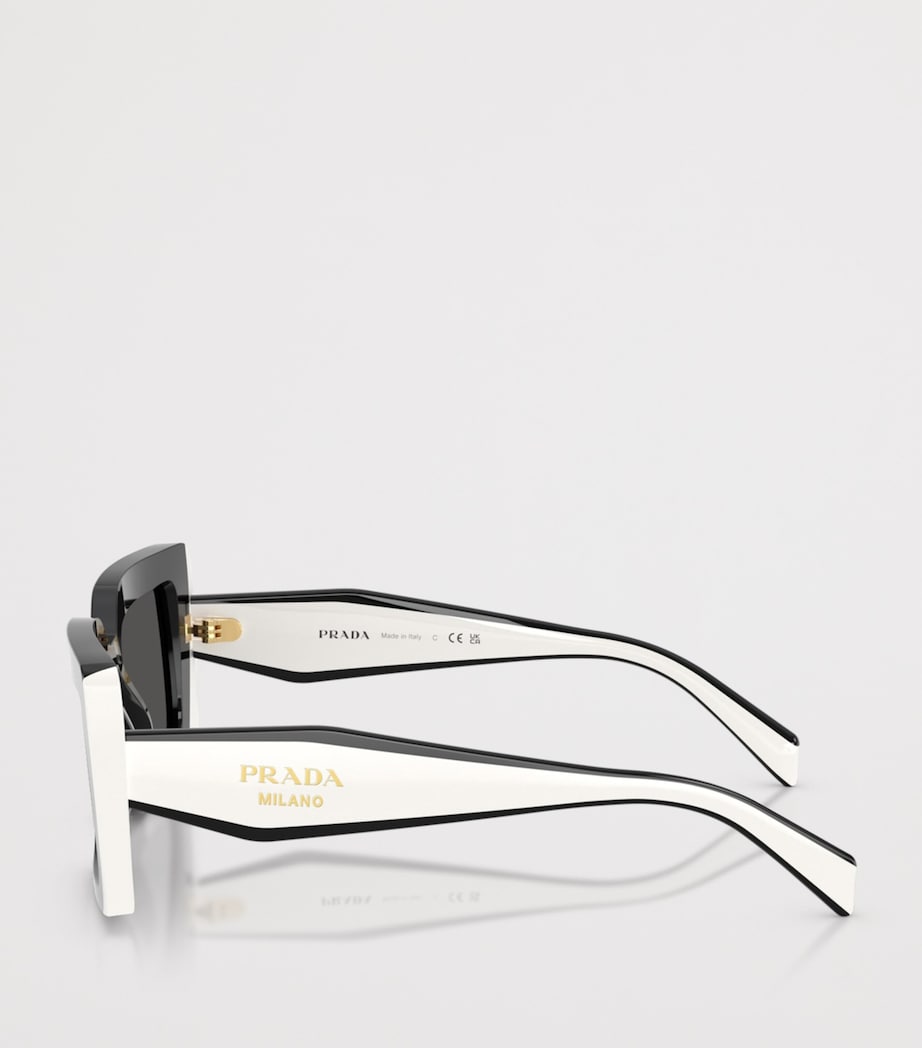 Prada PR D01S Rectangle Sunglasses Black Image 3