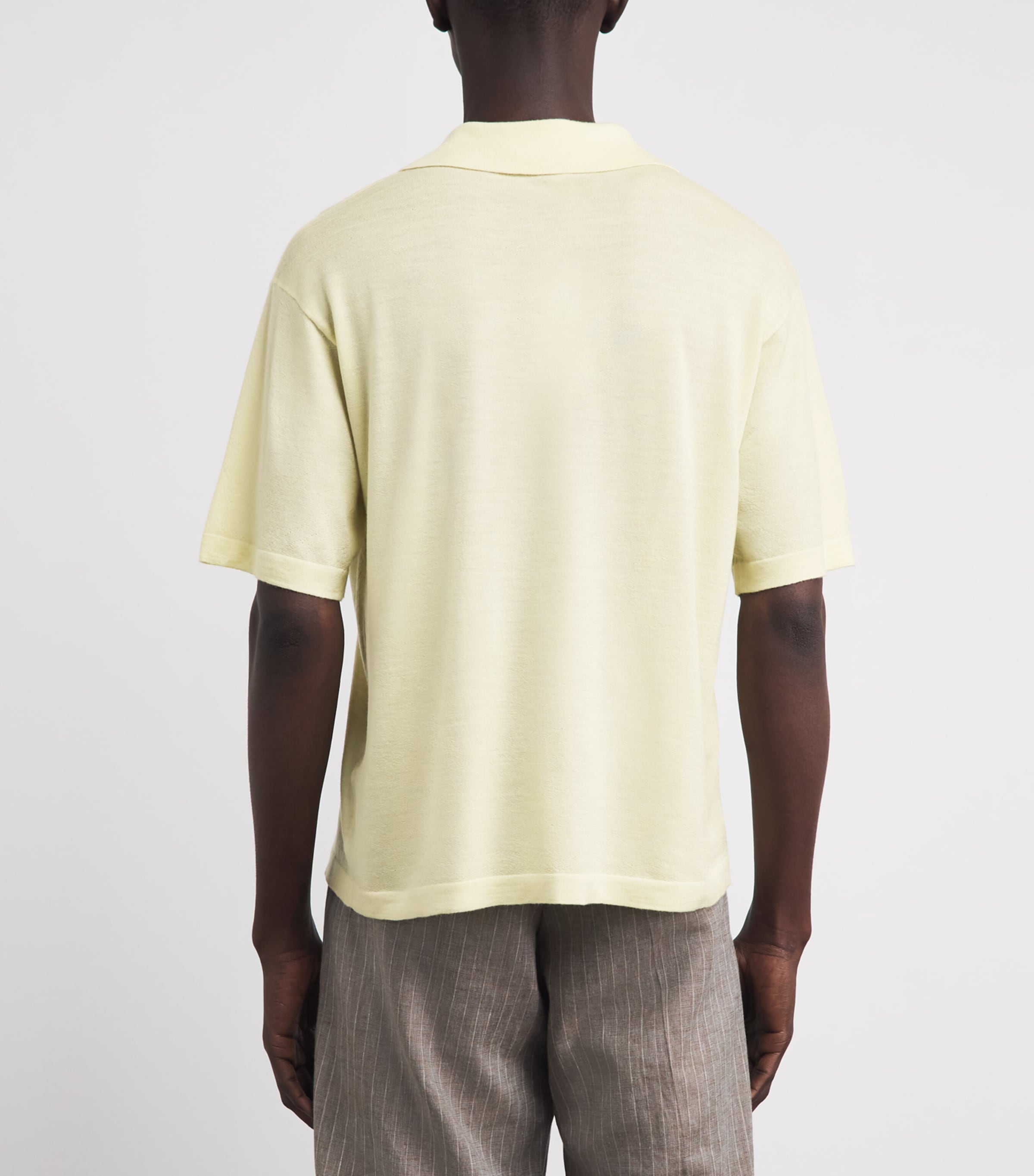 FRAME Mens Merino-Cashmere Short-Sleeve Polo Sweater Paly Image 5