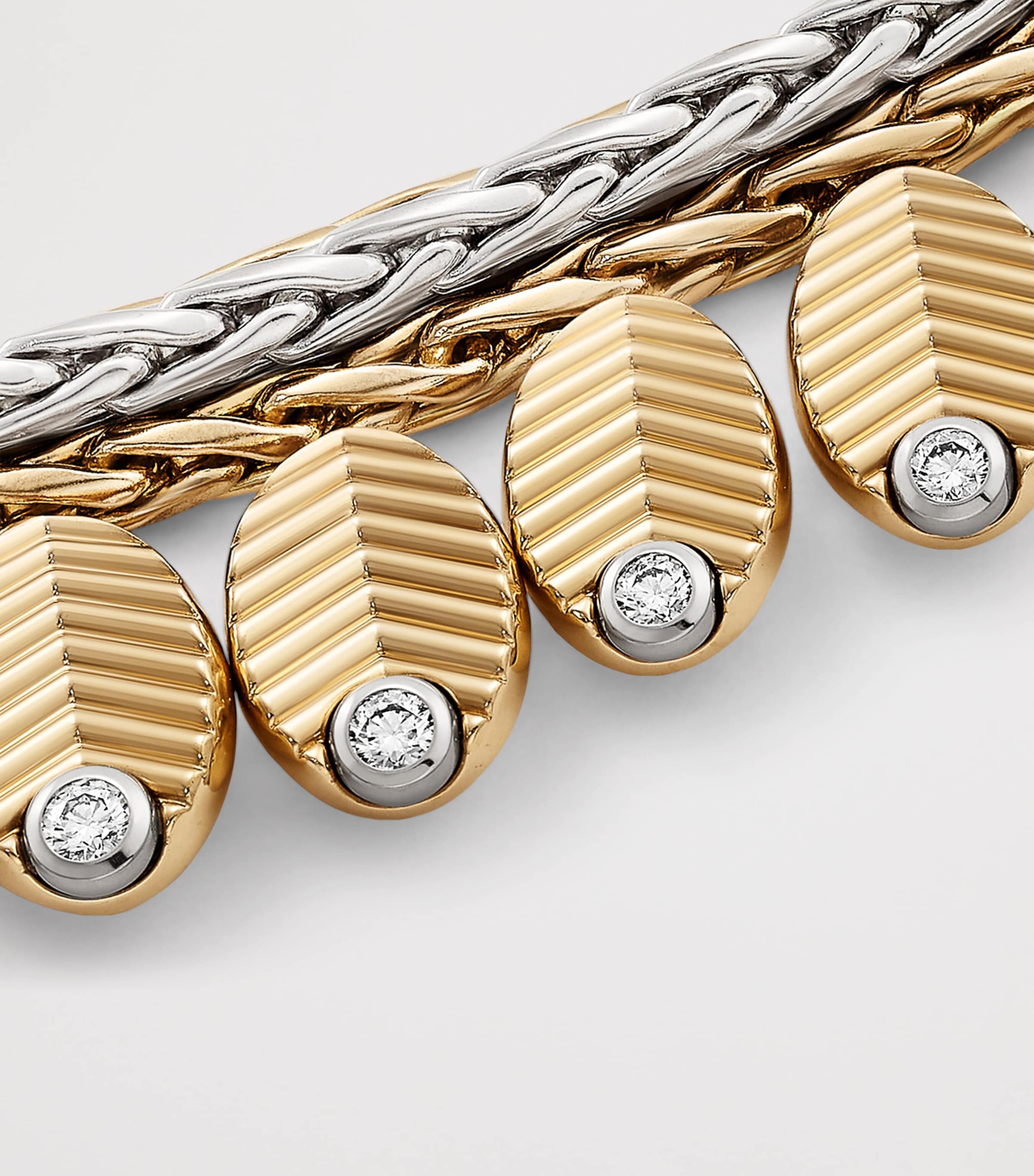 Yellow Gold, White Gold and Diamond Grain de Café Necklace YELLOW GOLD Image 4