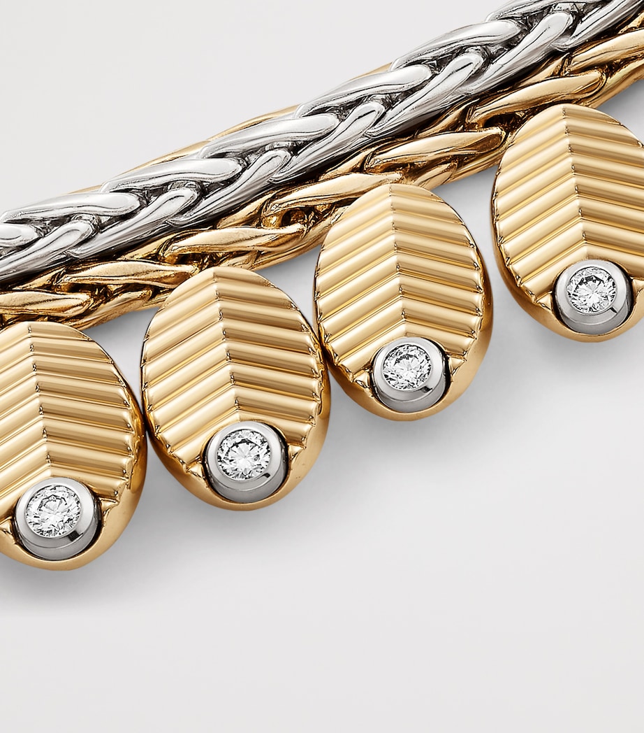 Yellow Gold, White Gold and Diamond Grain de Café Necklace YELLOW GOLD Image 4